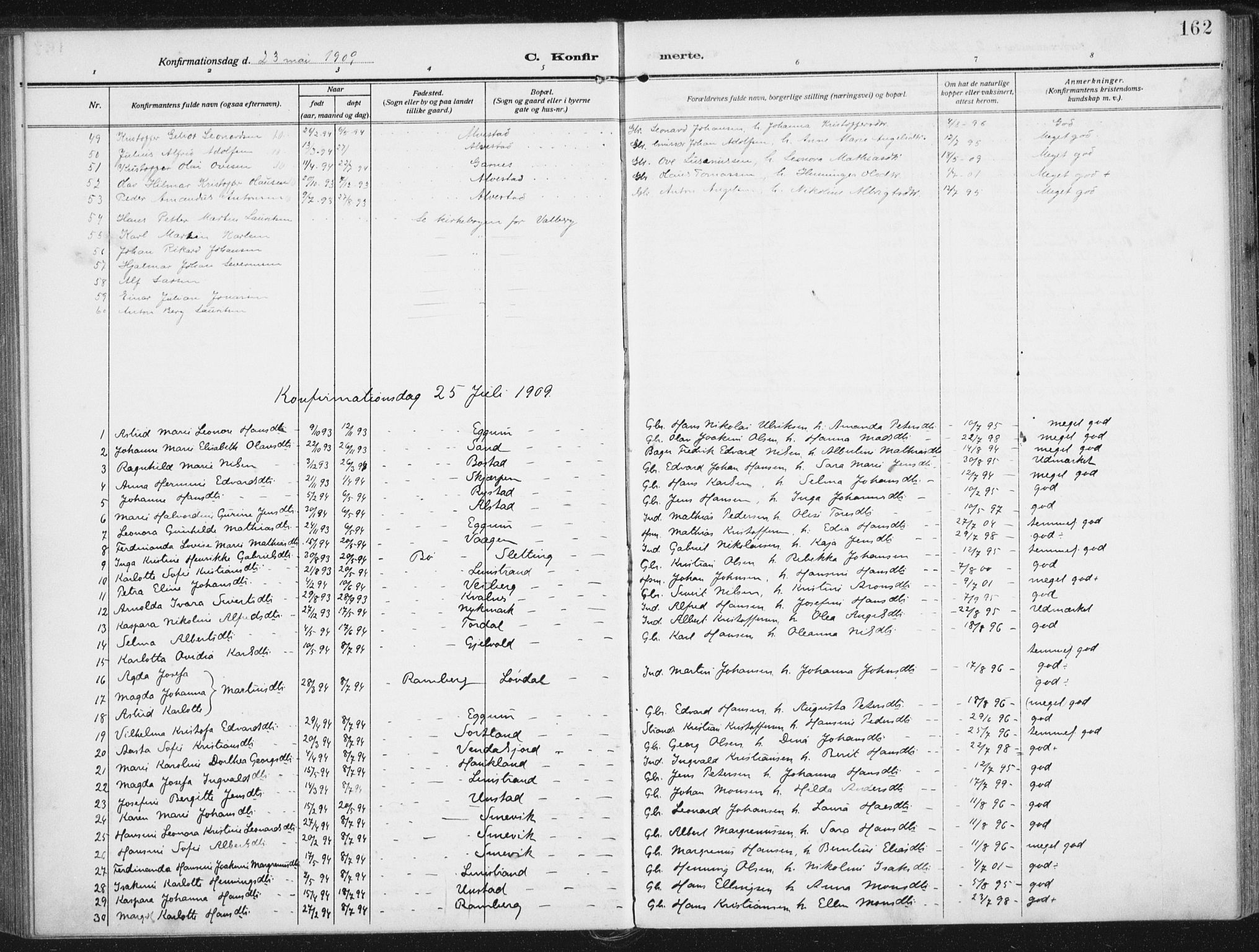 Ministerialprotokoller, klokkerbøker og fødselsregistre - Nordland, SAT/A-1459/880/L1135: Ministerialbok nr. 880A09, 1908-1919, s. 162