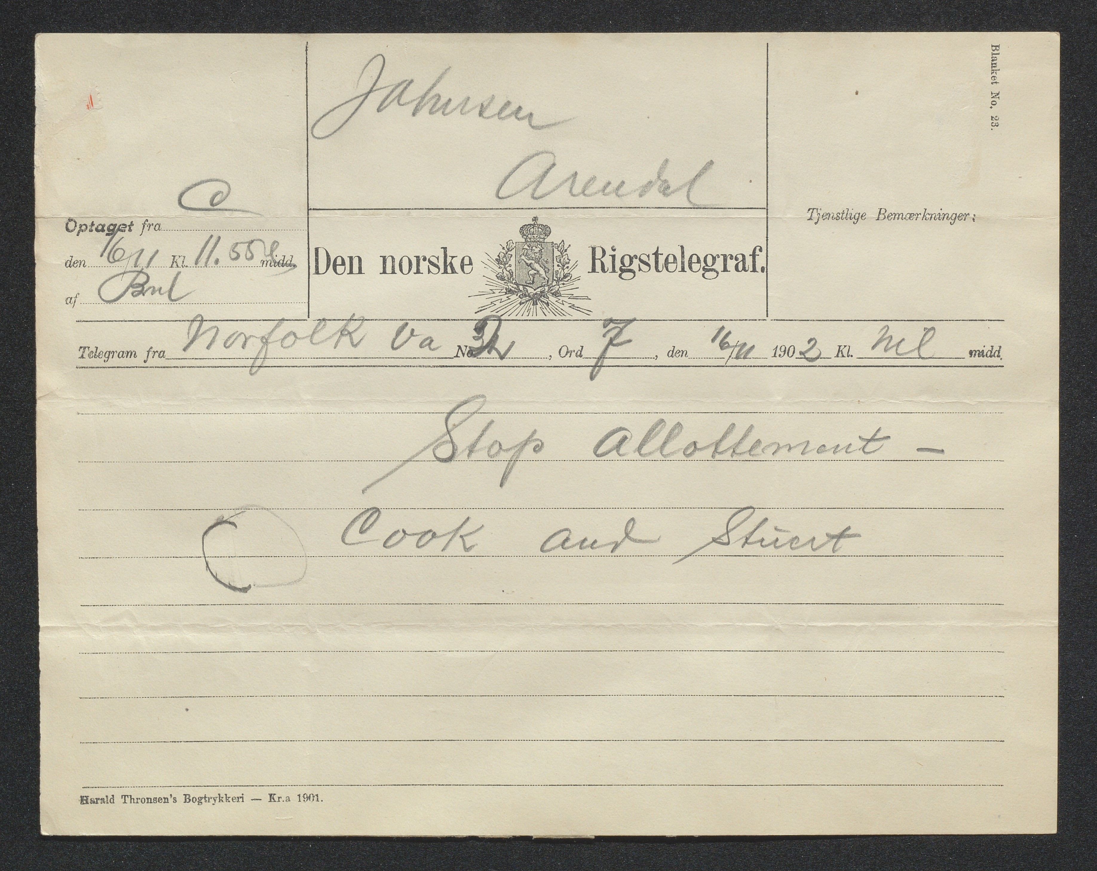 Arendals Dampskibsselskab (ADS), AAKS/PA-1716/1/15/L0018: Skipspapirer D/S Spero, 1898-1904