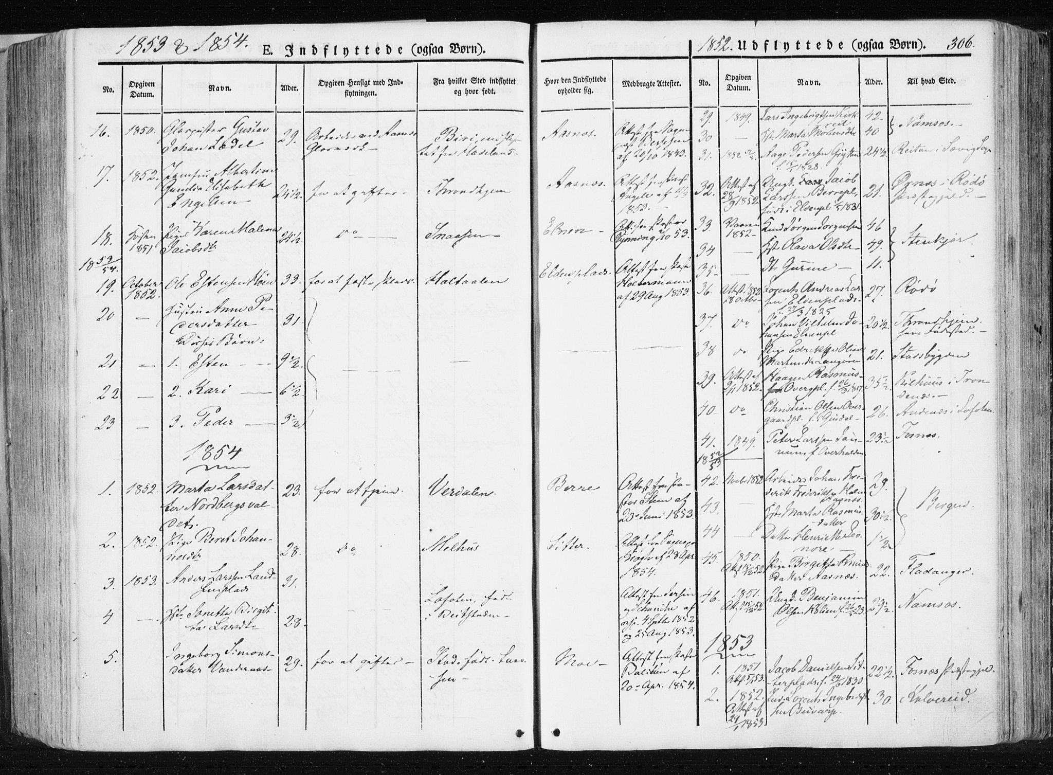 Ministerialprotokoller, klokkerbøker og fødselsregistre - Nord-Trøndelag, SAT/A-1458/741/L0393: Ministerialbok nr. 741A07, 1849-1863, s. 306