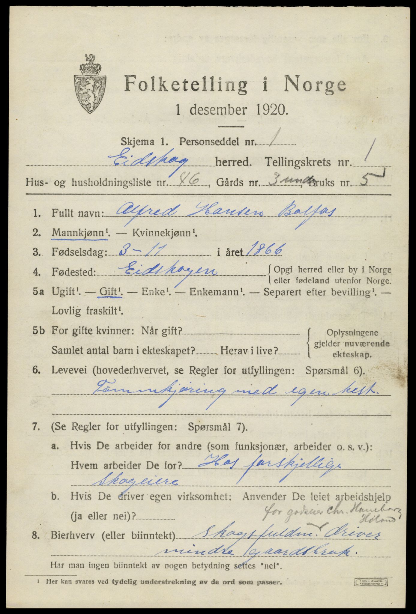 SAH, Folketelling 1920 for 0420 Eidskog herred, 1920, s. 2947