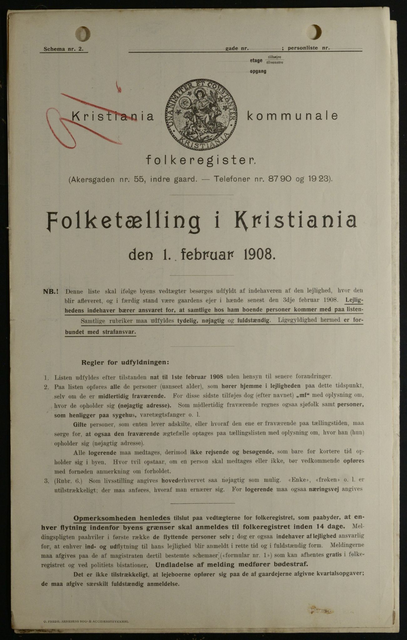 OBA, Kommunal folketelling 1.2.1908 for Kristiania kjøpstad, 1908, s. 75276