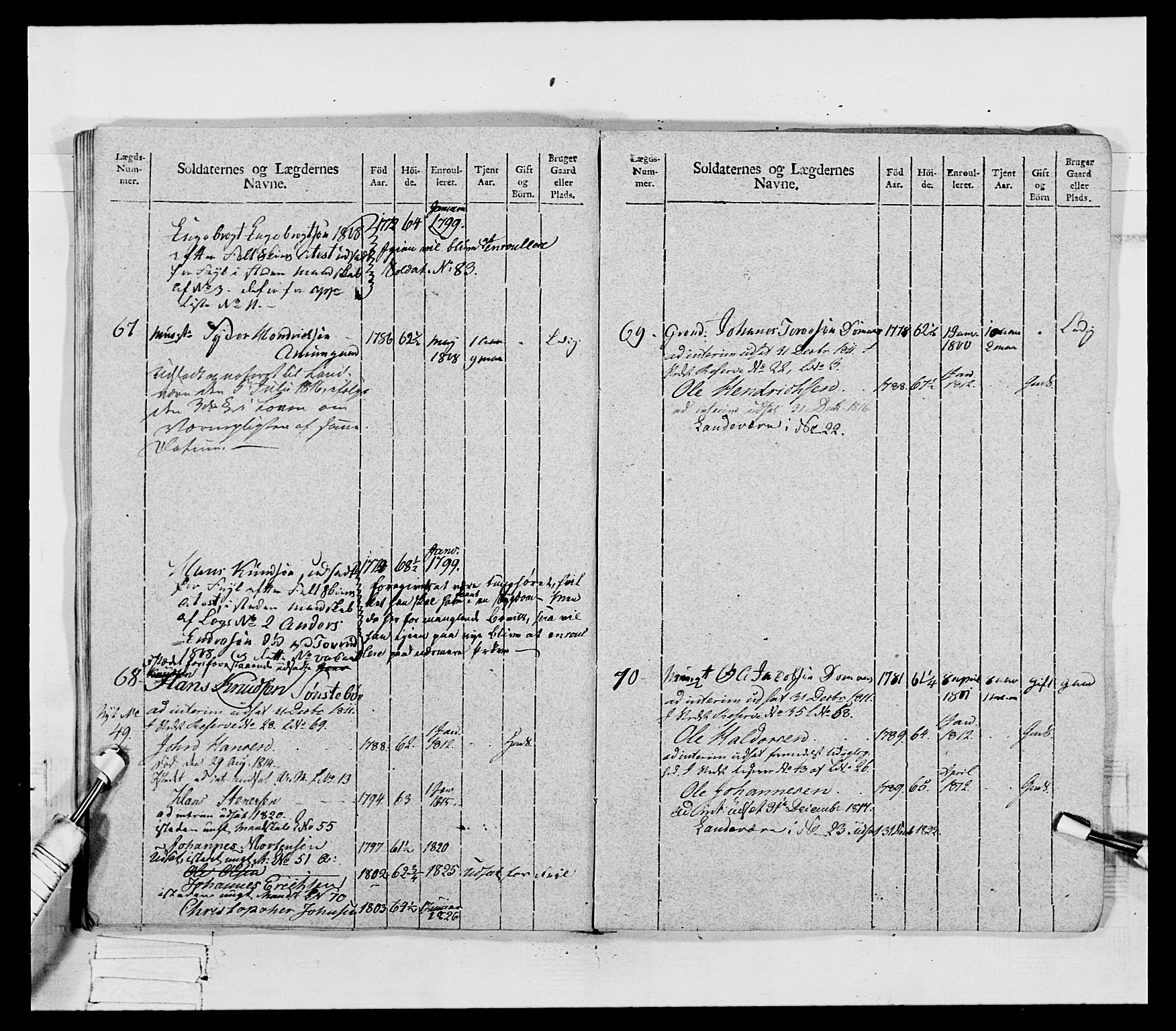 Generalitets- og kommissariatskollegiet, Det kongelige norske kommissariatskollegium, AV/RA-EA-5420/E/Eh/L0069: Opplandske gevorbne infanteriregiment, 1810-1818, s. 288