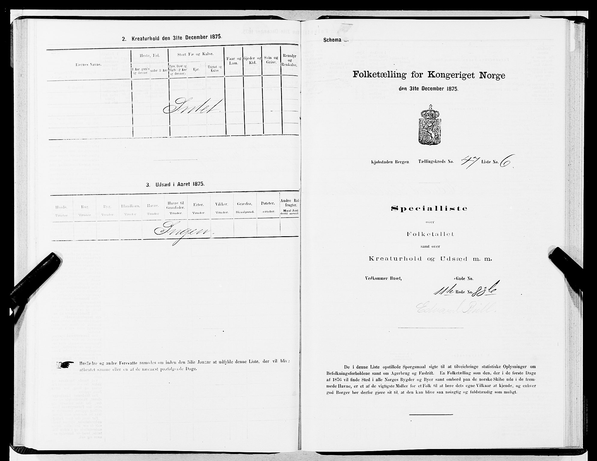 SAB, Folketelling 1875 for 1301 Bergen kjøpstad, 1875, s. 2447