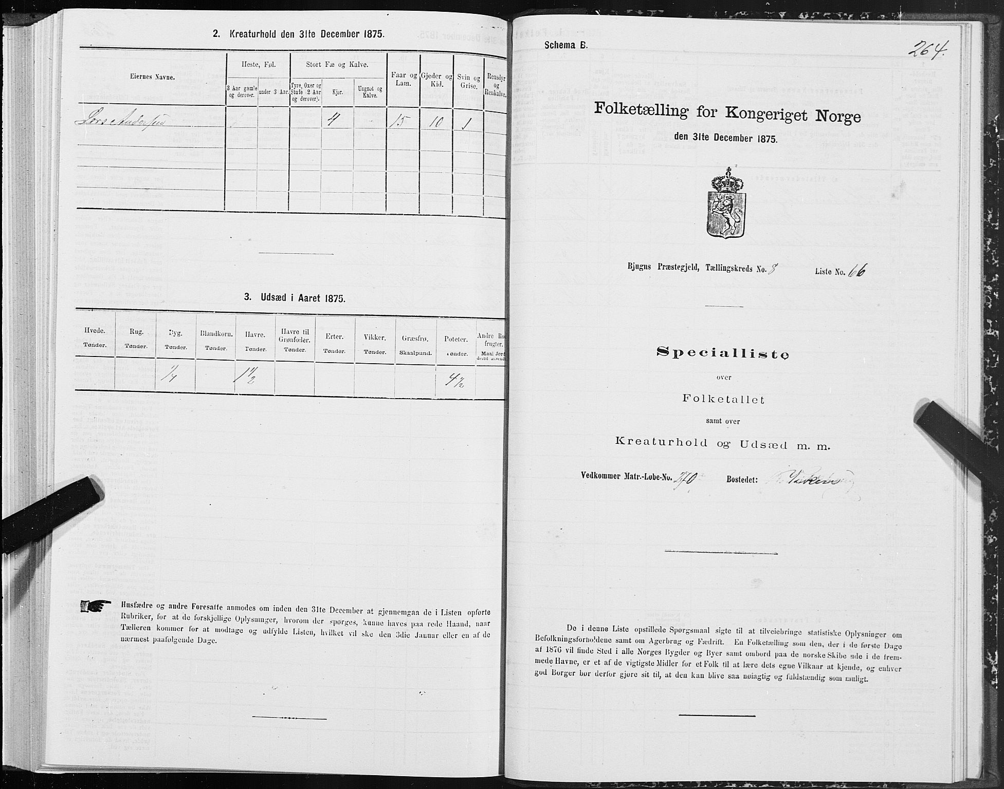 SAT, Folketelling 1875 for 1627P Bjugn prestegjeld, 1875, s. 4264