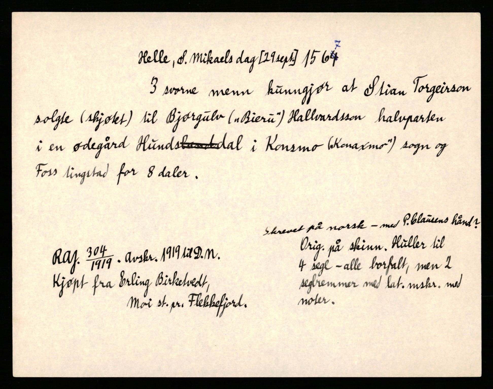 Riksarkivets diplomsamling, AV/RA-EA-5965/F35/F35b/L0002: Riksarkivets diplomer, seddelregister, 1567-1583, s. 9