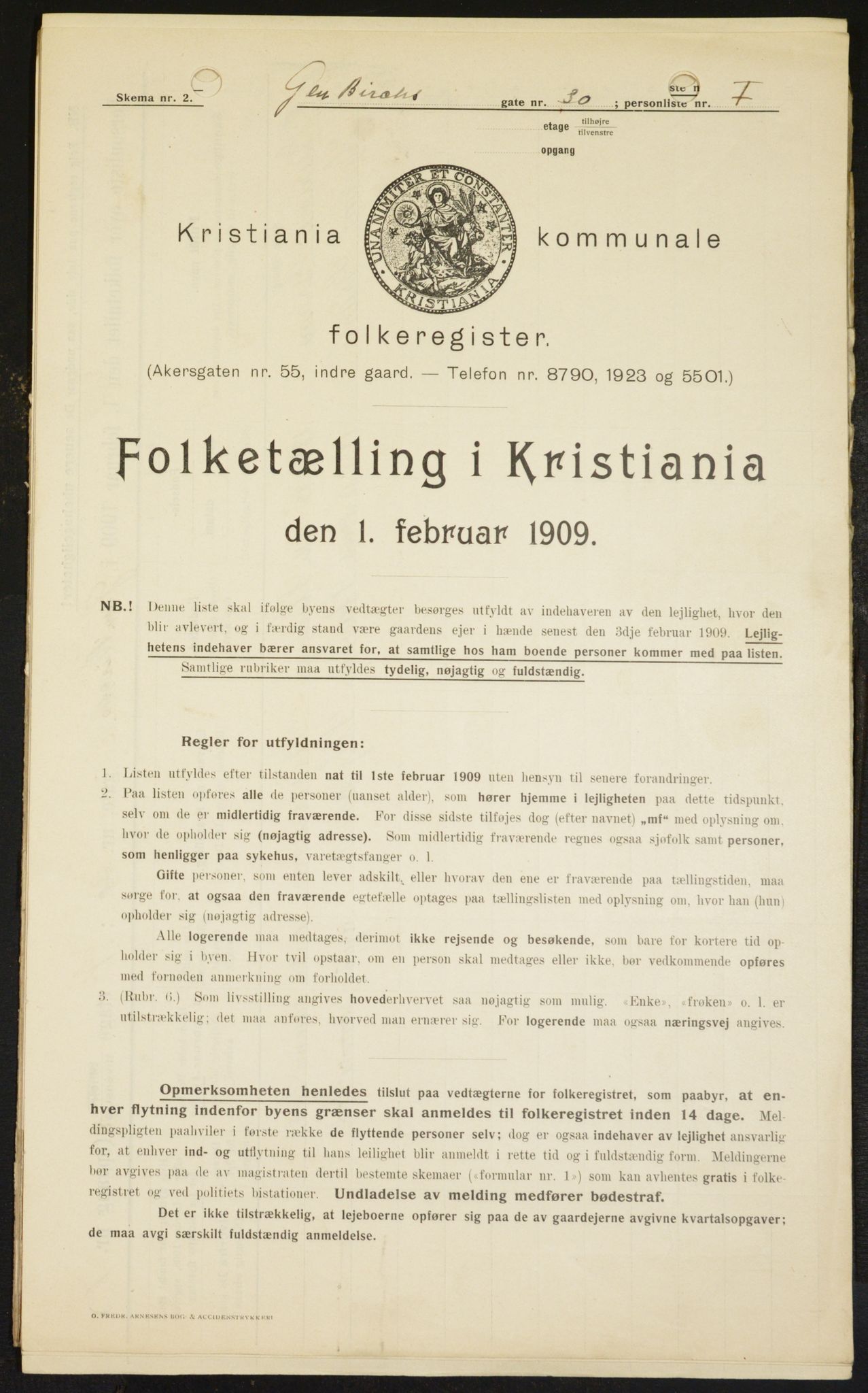 OBA, Kommunal folketelling 1.2.1909 for Kristiania kjøpstad, 1909, s. 26404