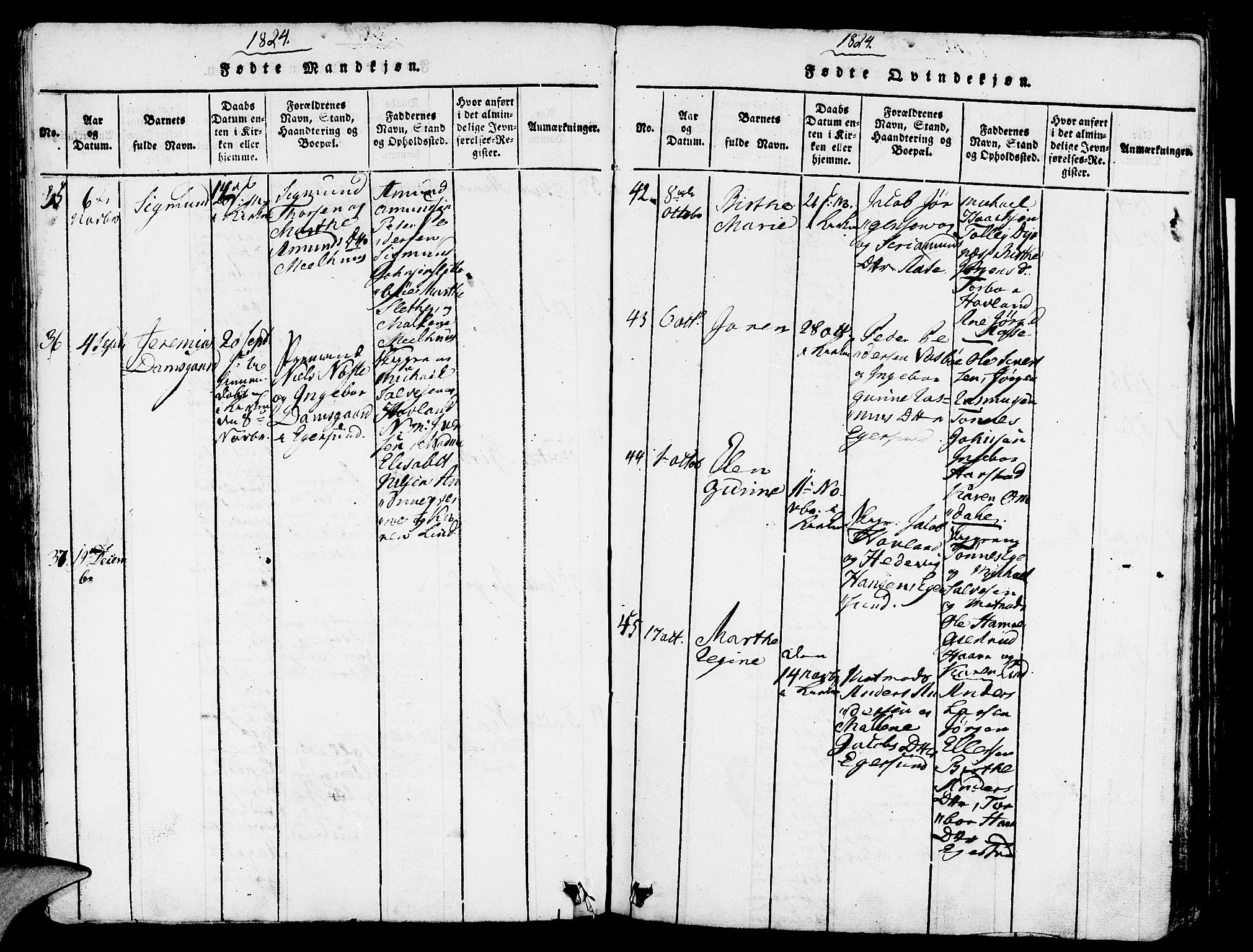 Eigersund sokneprestkontor, AV/SAST-A-101807/S08/L0007: Ministerialbok nr. A 7, 1815-1827