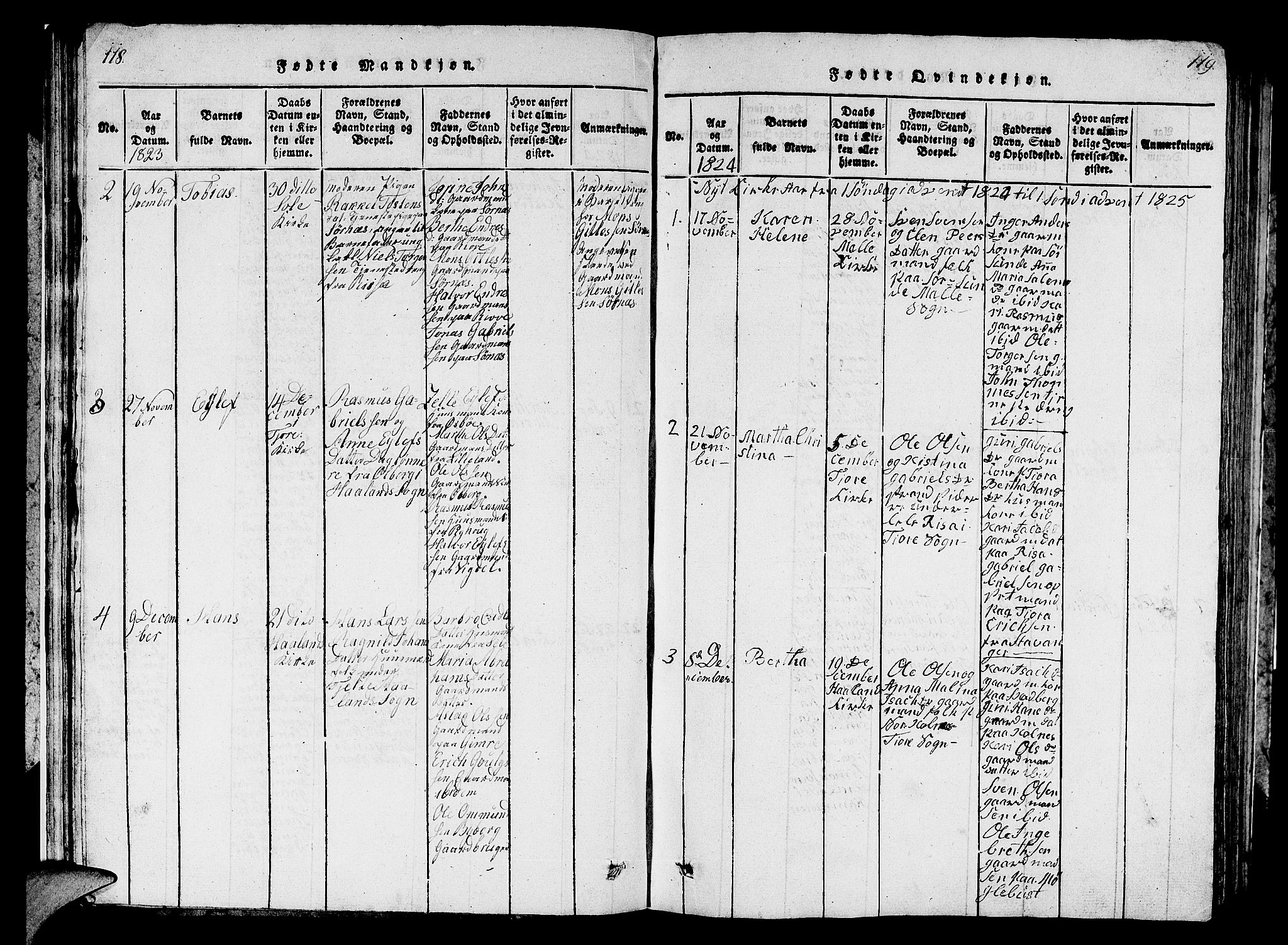 Håland sokneprestkontor, AV/SAST-A-101802/001/30BB/L0001: Klokkerbok nr. B 1, 1815-1845, s. 118-119