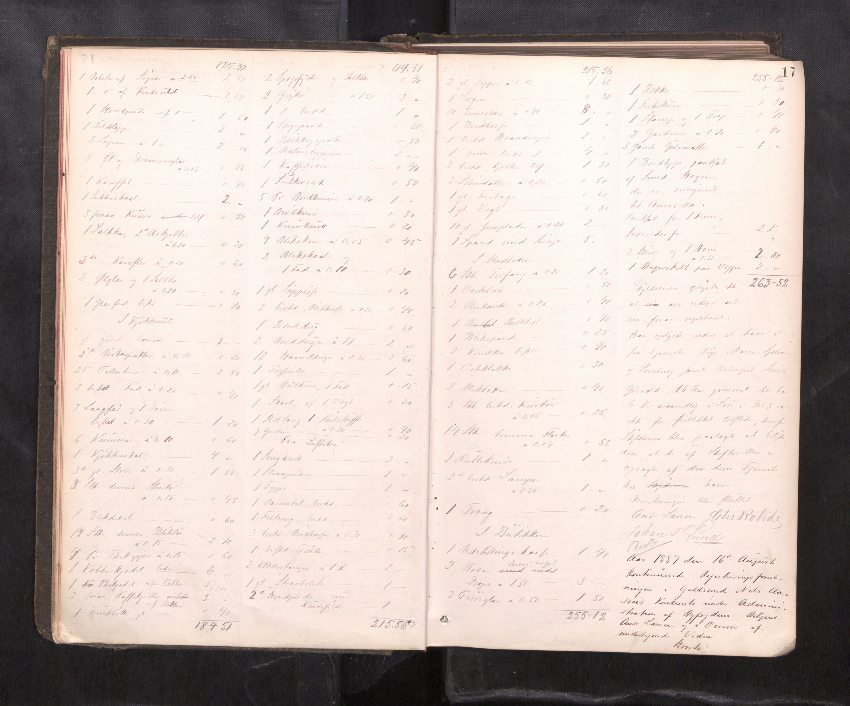 Trondheim byfogd, AV/SAT-A-0003/1/3/3C/L0013: Skifteregistreringsprotokoll - 19/7-14/8. (u/ register), 1887-1893, s. 17