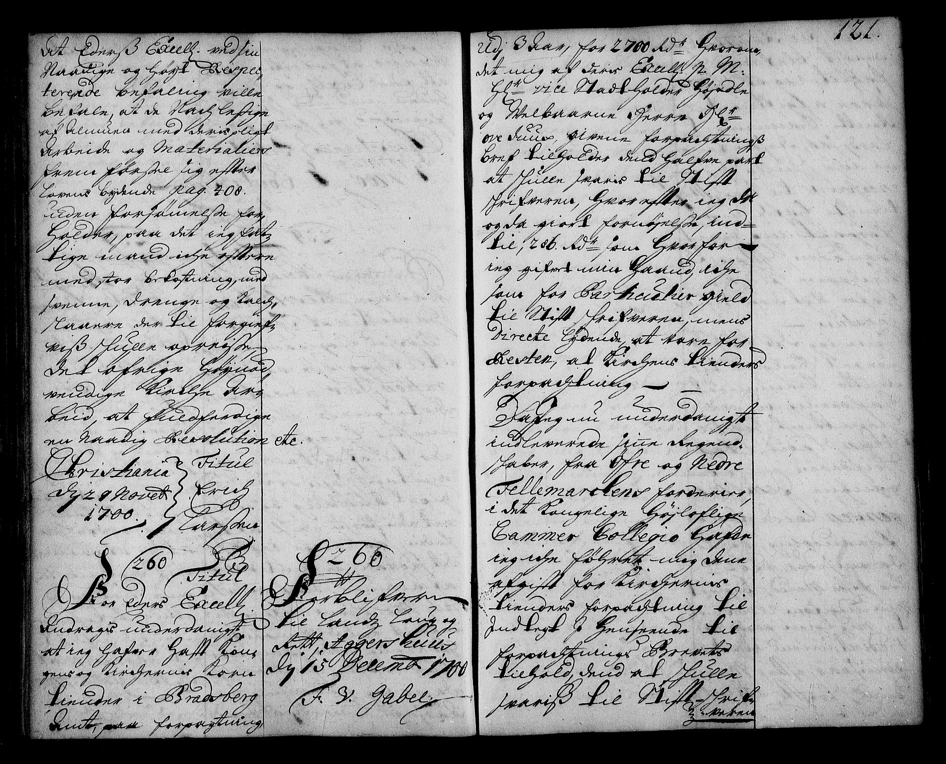 Stattholderembetet 1572-1771, AV/RA-EA-2870/Ae/L0012: Supplikasjons- og resolusjonsprotokoll, 1700, s. 120b-121a