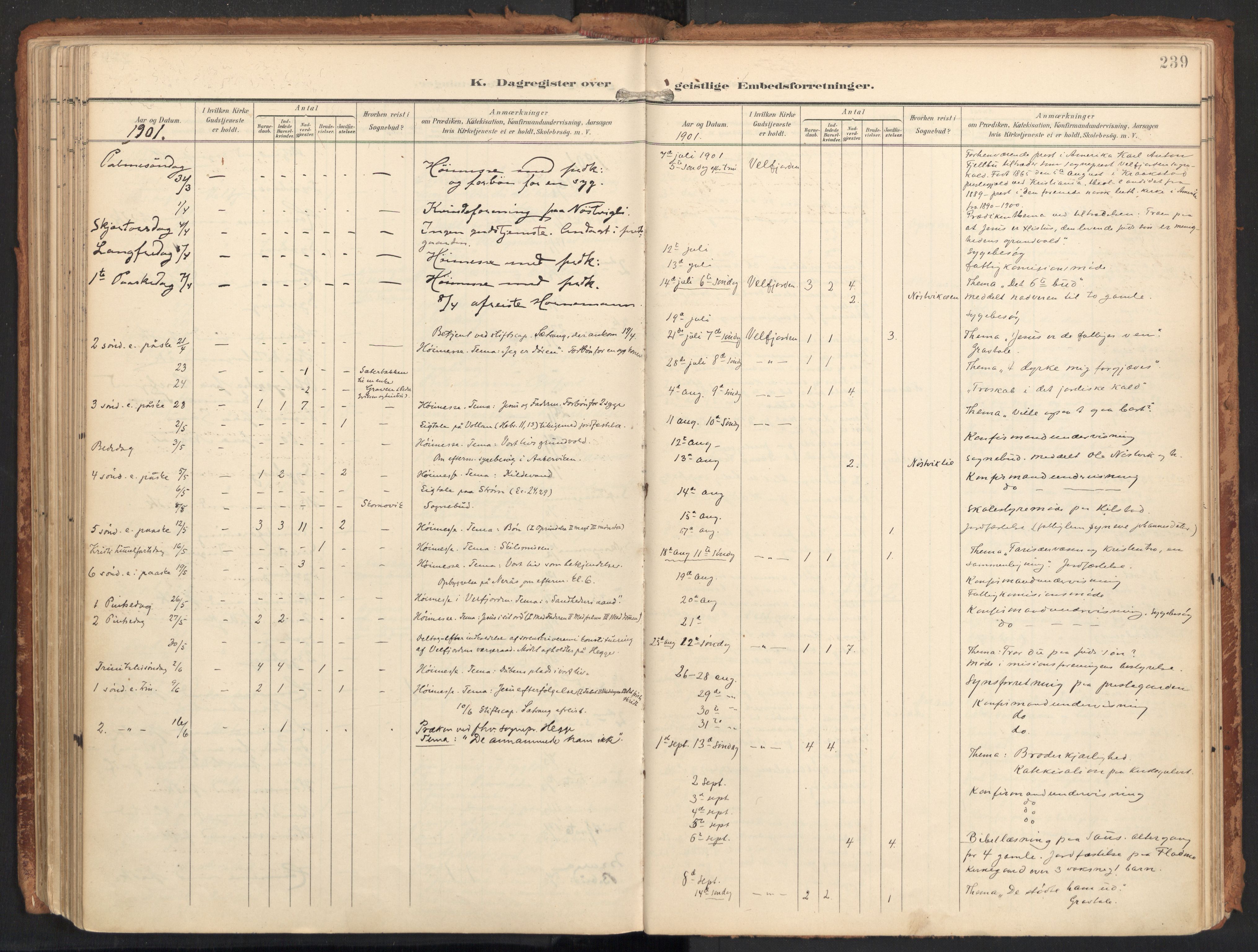 Ministerialprotokoller, klokkerbøker og fødselsregistre - Nordland, AV/SAT-A-1459/814/L0227: Ministerialbok nr. 814A08, 1899-1920, s. 239