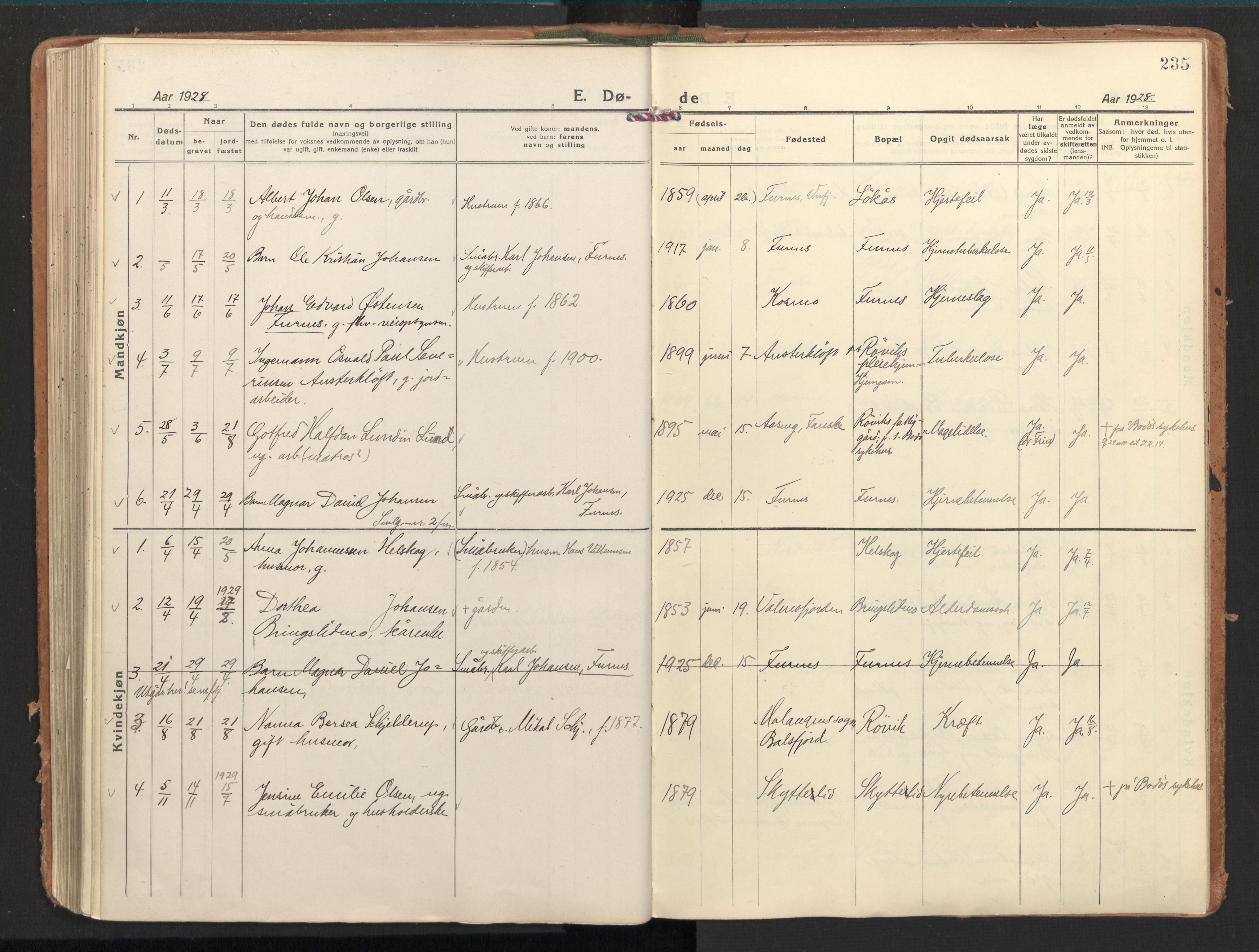 Ministerialprotokoller, klokkerbøker og fødselsregistre - Nordland, AV/SAT-A-1459/851/L0725: Ministerialbok nr. 851A02, 1922-1944, s. 235