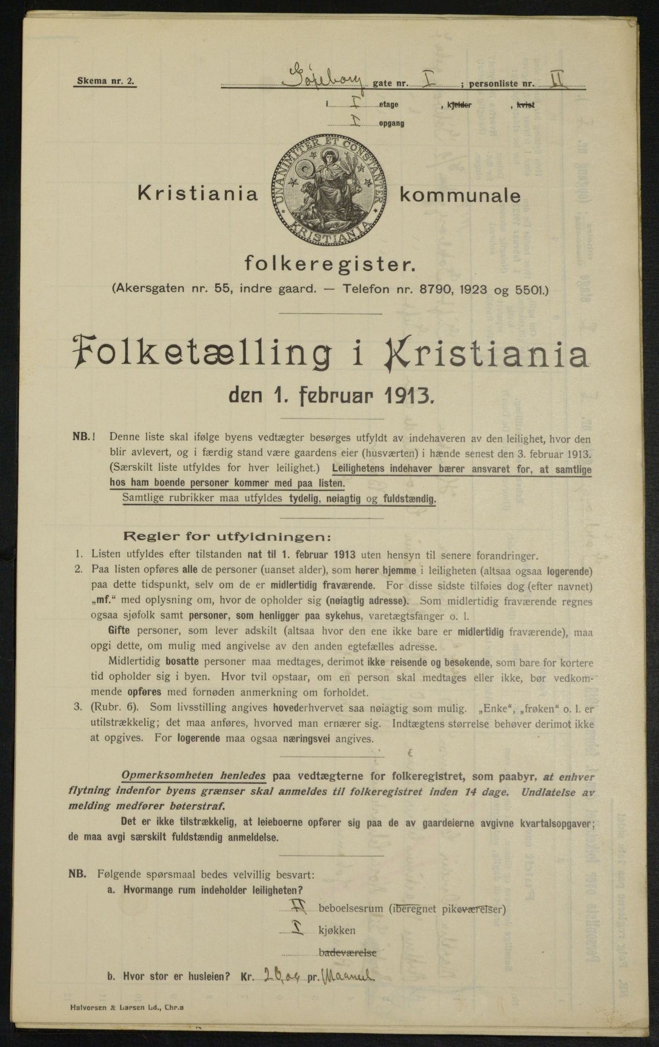 OBA, Kommunal folketelling 1.2.1913 for Kristiania, 1913, s. 32770