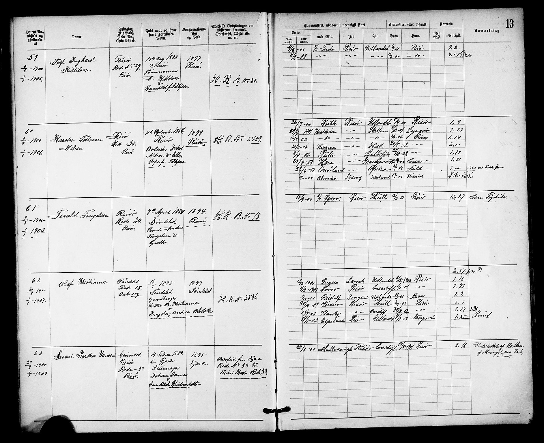 Risør mønstringskrets, AV/SAK-2031-0010/F/Fa/L0004: Annotasjonsrulle nr 1914-1915 og nr 1-477, T-8, 1899-1911, s. 15