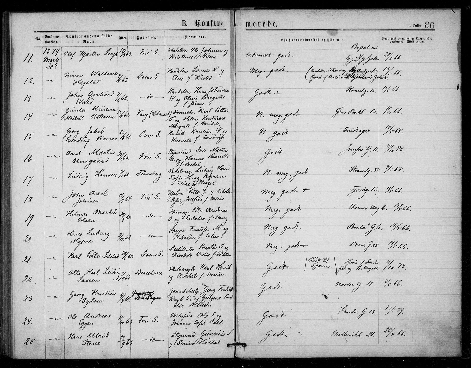 Ministerialprotokoller, klokkerbøker og fødselsregistre - Sør-Trøndelag, AV/SAT-A-1456/602/L0121: Ministerialbok nr. 602A19, 1872-1879, s. 86