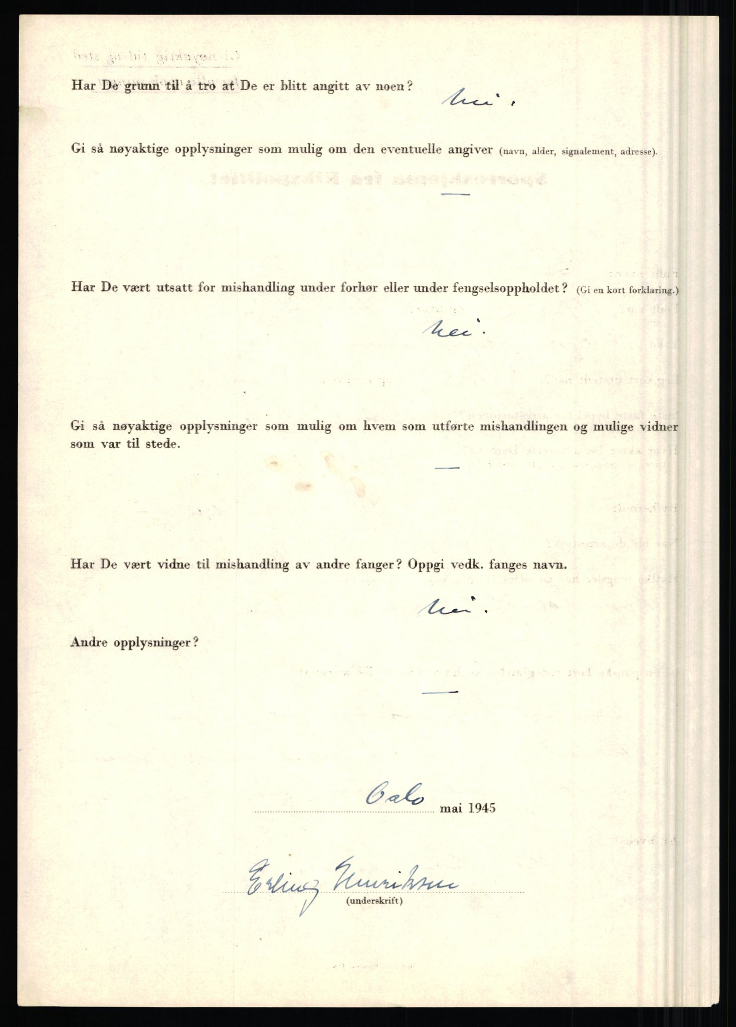 Rikspolitisjefen, AV/RA-S-1560/L/L0007: Heen, Erik C. - Iversen, Trygve, 1940-1945, s. 48