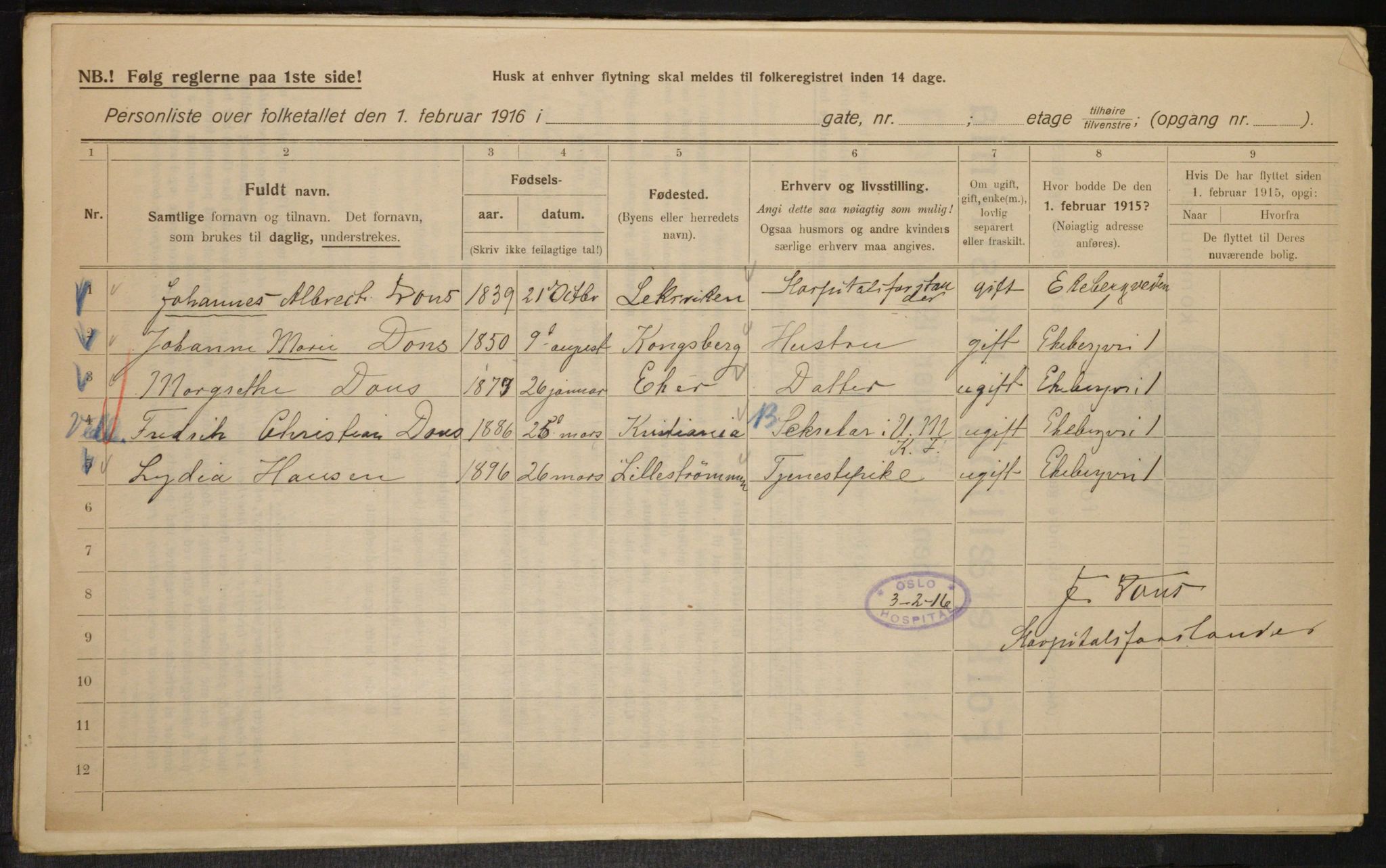 OBA, Kommunal folketelling 1.2.1916 for Kristiania, 1916, s. 20431