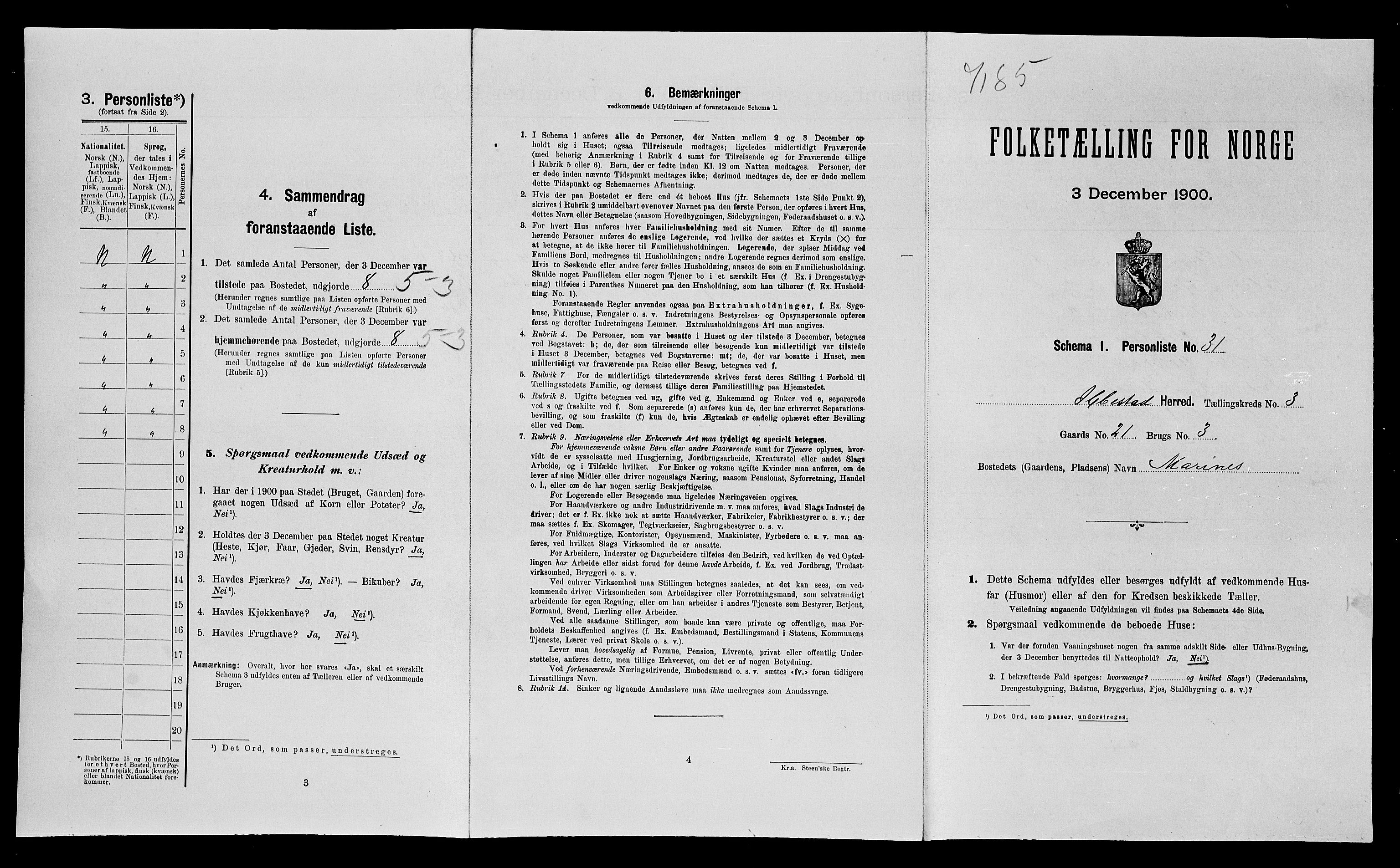 SATØ, Folketelling 1900 for 1917 Ibestad herred, 1900, s. 522