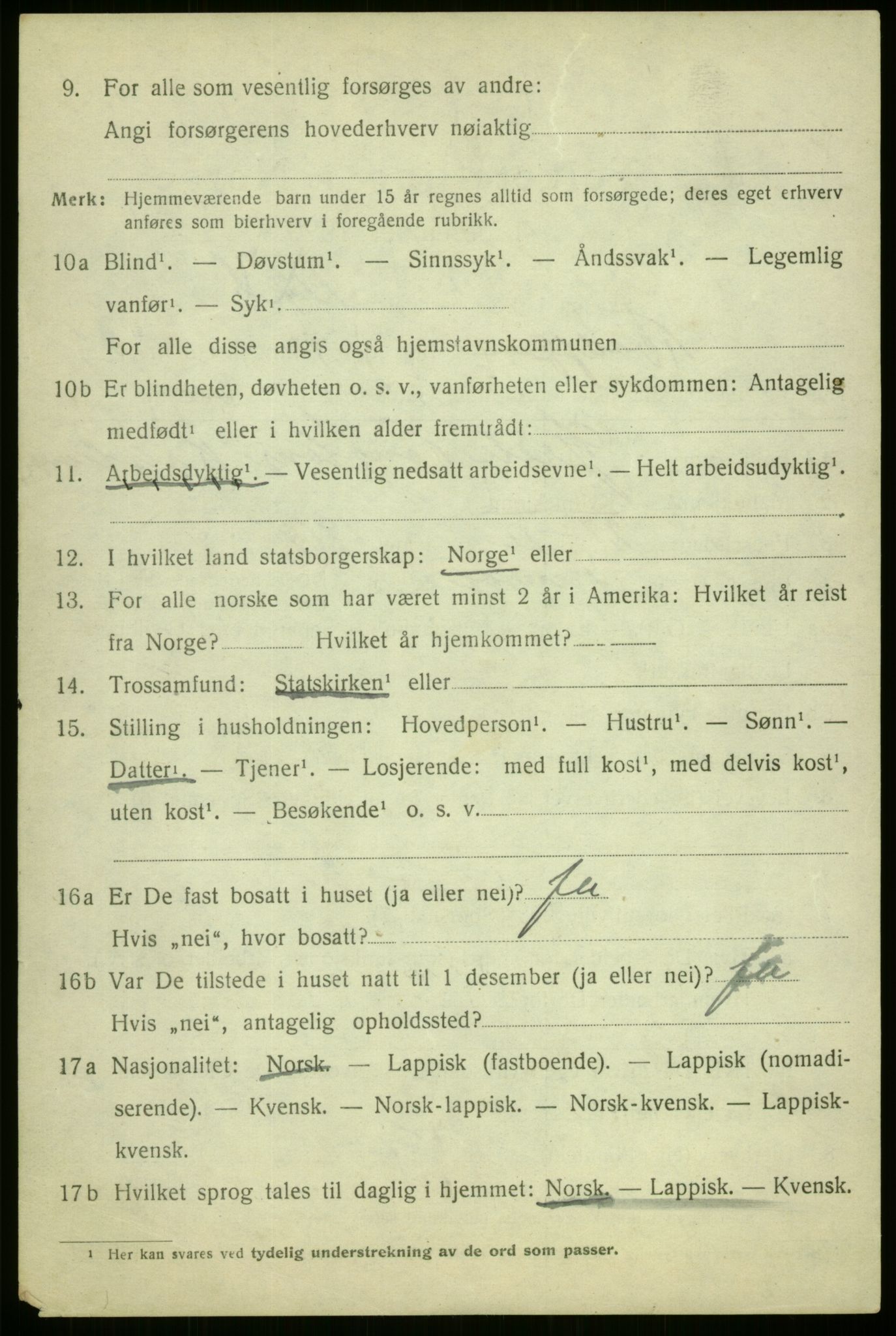 SATØ, Folketelling 1920 for 1911 Kvæfjord herred, 1920, s. 1410