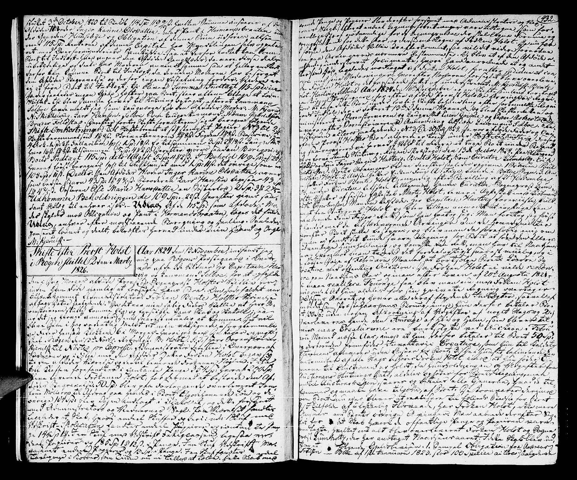 Lier, Røyken og Hurum sorenskriveri, AV/SAKO-A-89/H/Hc/L0010a: Skifteprotokoll, 1813-1835, s. 431b-432a