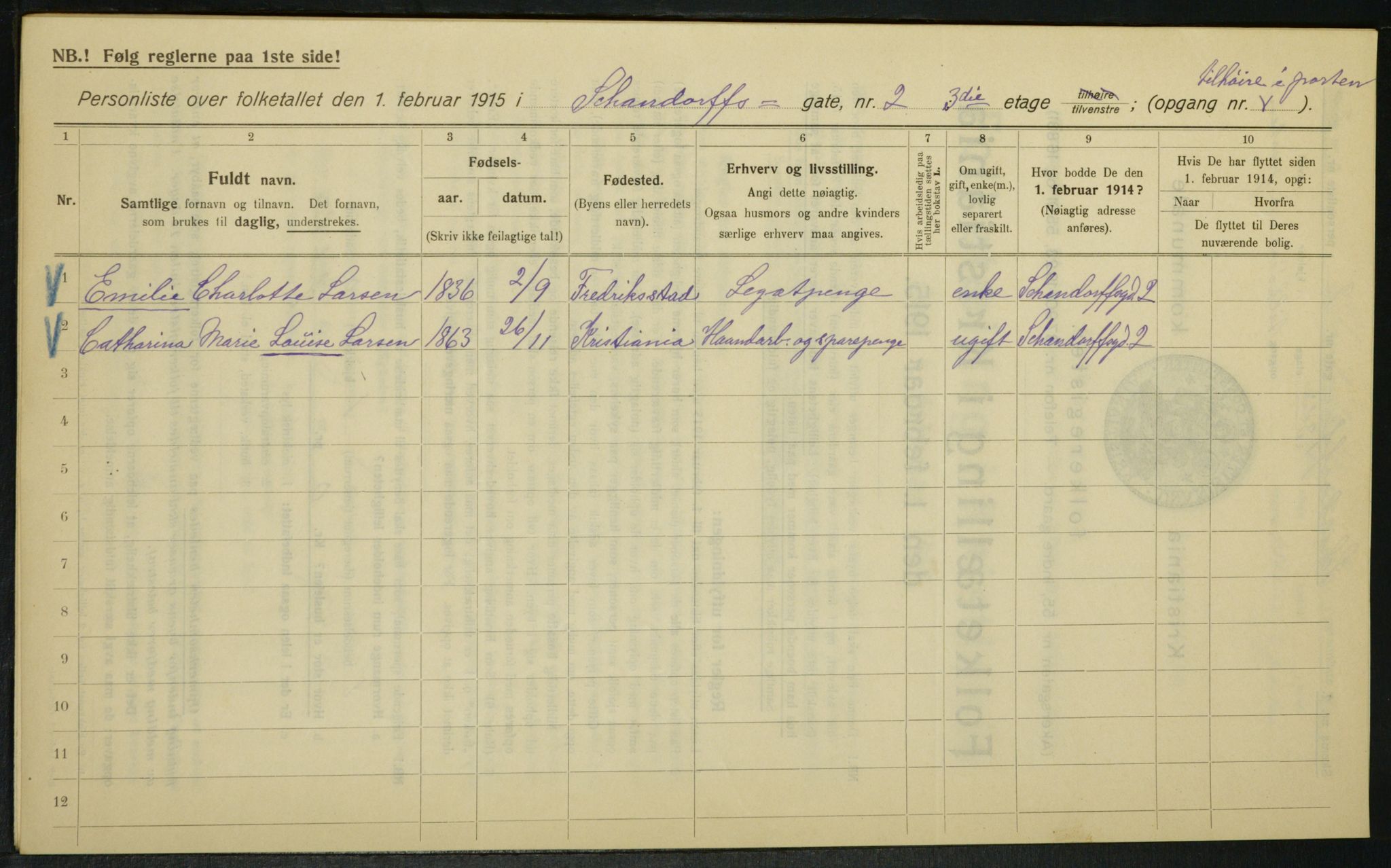 OBA, Kommunal folketelling 1.2.1915 for Kristiania, 1915, s. 89082