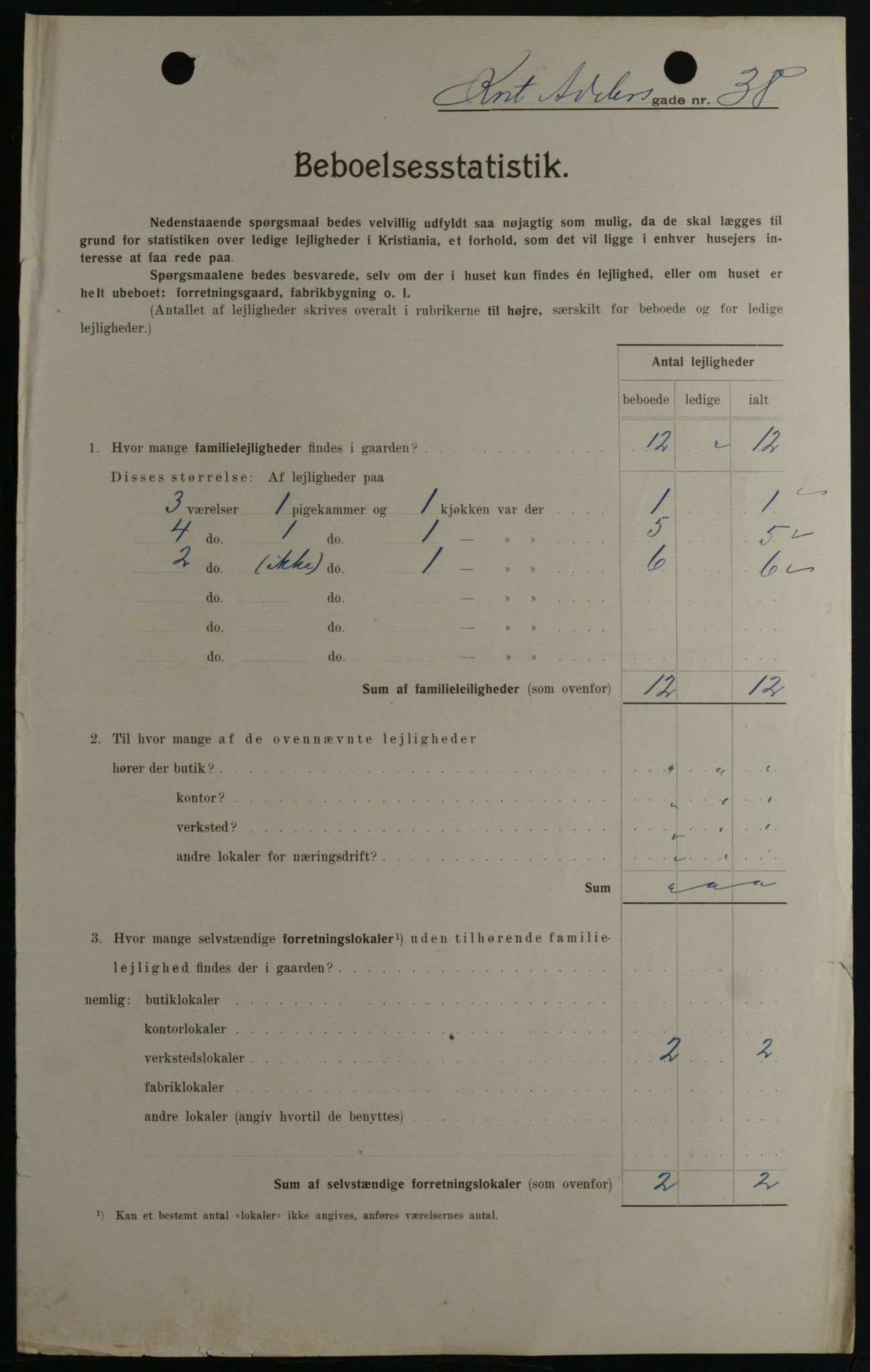 OBA, Kommunal folketelling 1.2.1908 for Kristiania kjøpstad, 1908, s. 13104