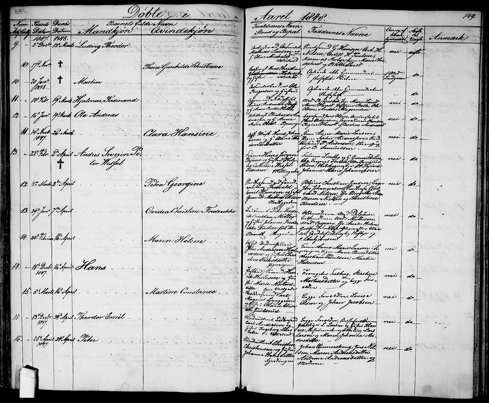 Garnisonsmenigheten Kirkebøker, AV/SAO-A-10846/G/Ga/L0005: Klokkerbok nr. 5, 1841-1860, s. 149
