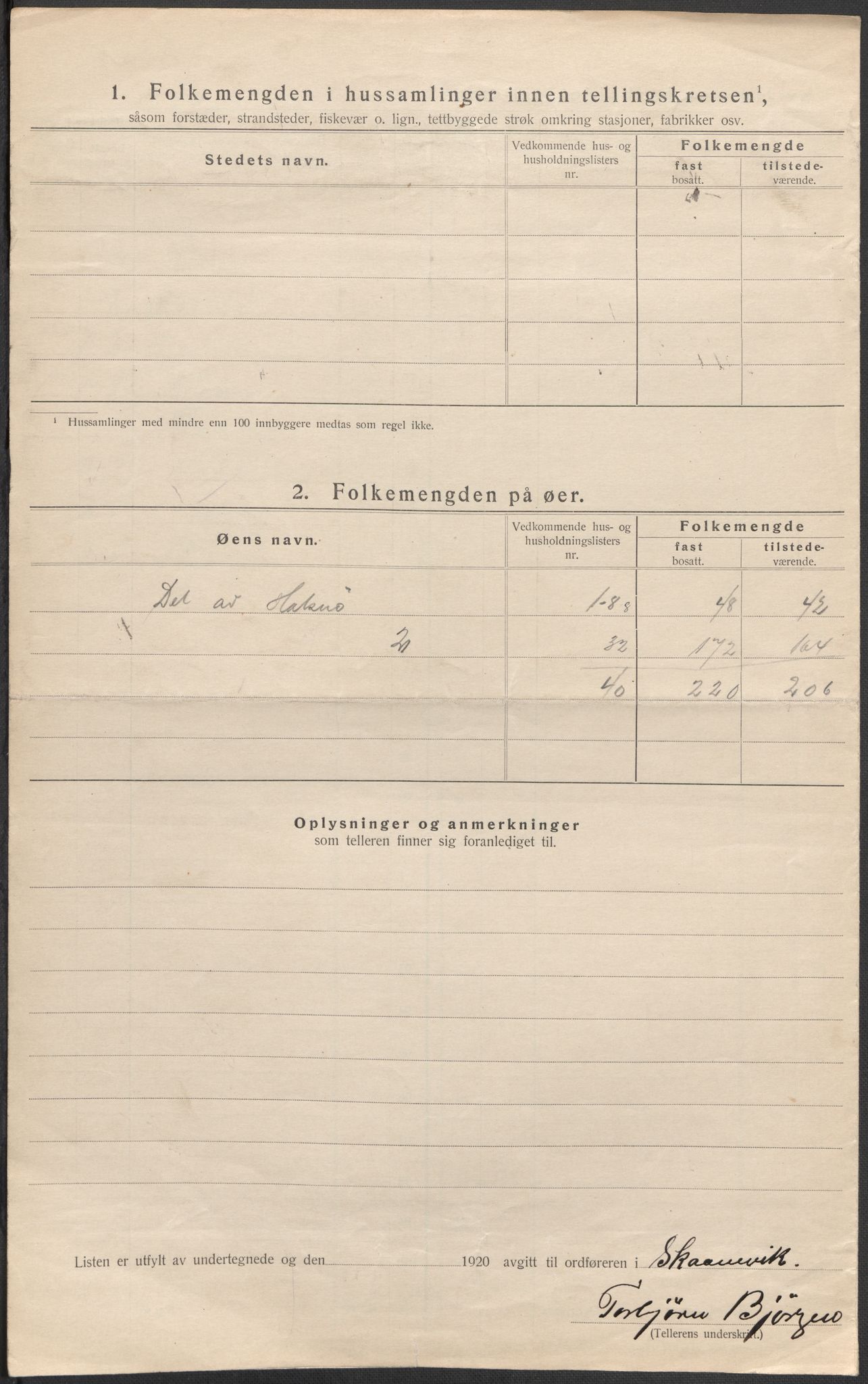 SAB, Folketelling 1920 for 1212 Skånevik herred, 1920, s. 78