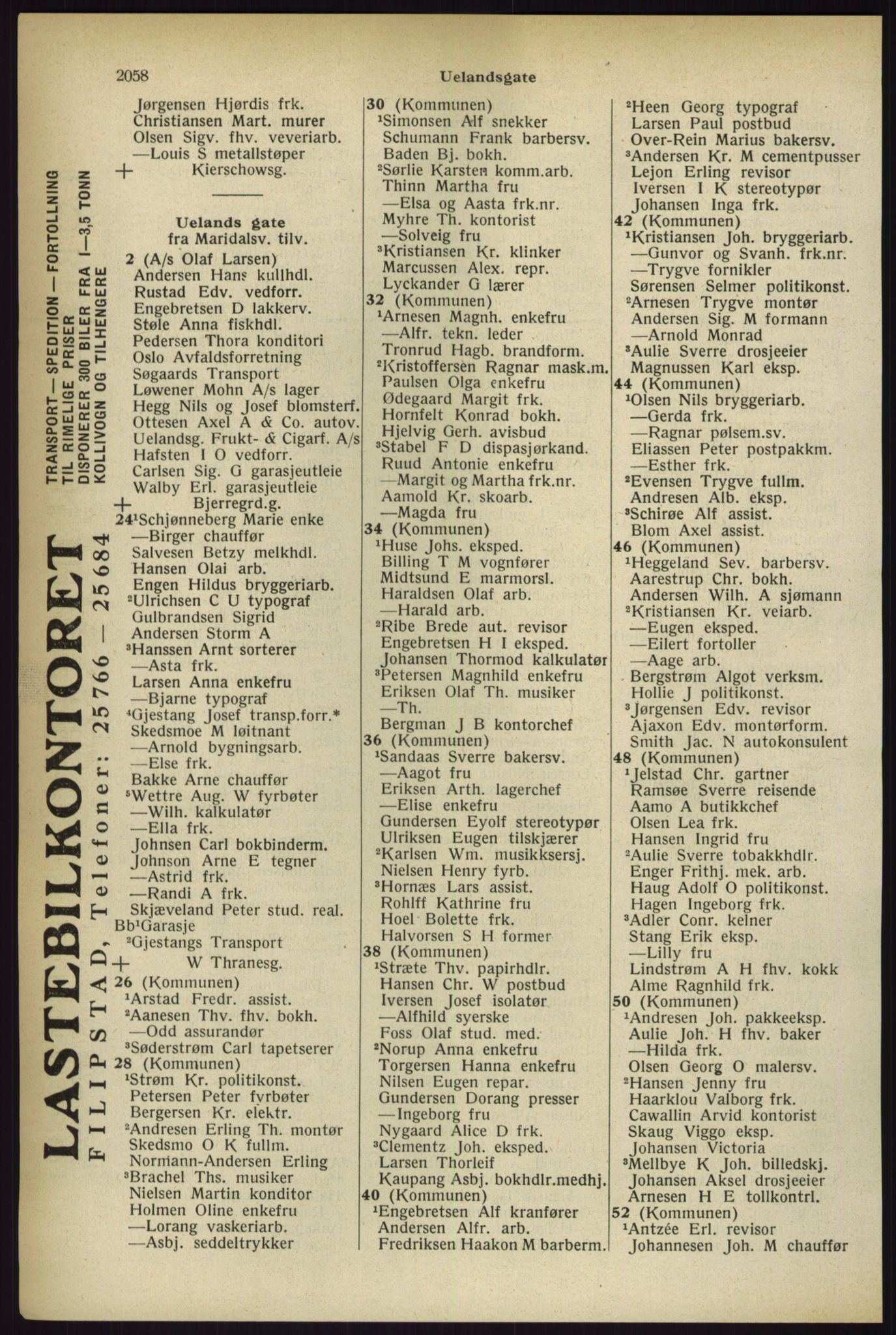 Kristiania/Oslo adressebok, PUBL/-, 1933, s. 2058
