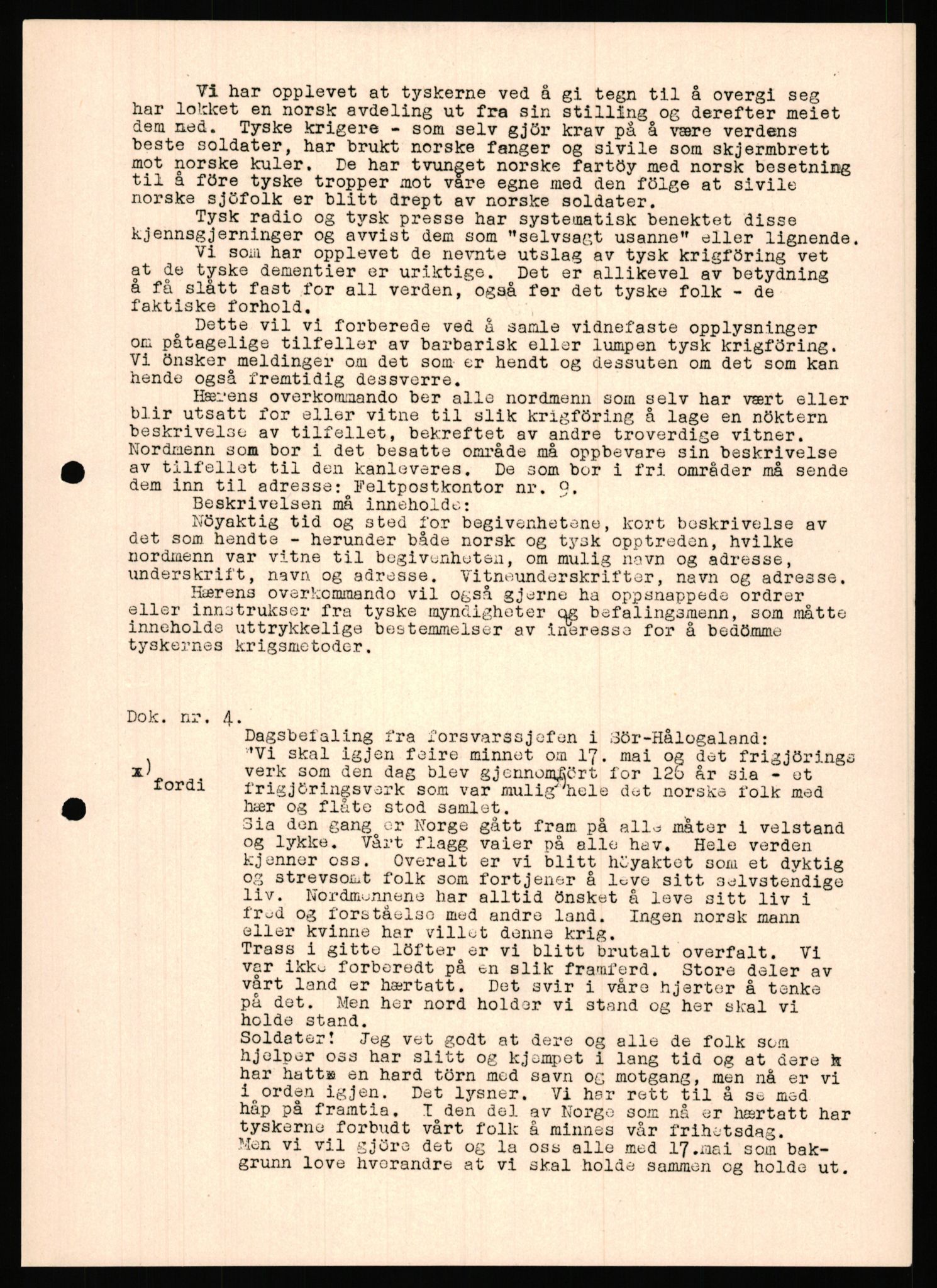 Forsvaret, Forsvarets krigshistoriske avdeling, AV/RA-RAFA-2017/Y/Ya/L0031: II-C-11-51 - Hærens overkommando, 1940, s. 760