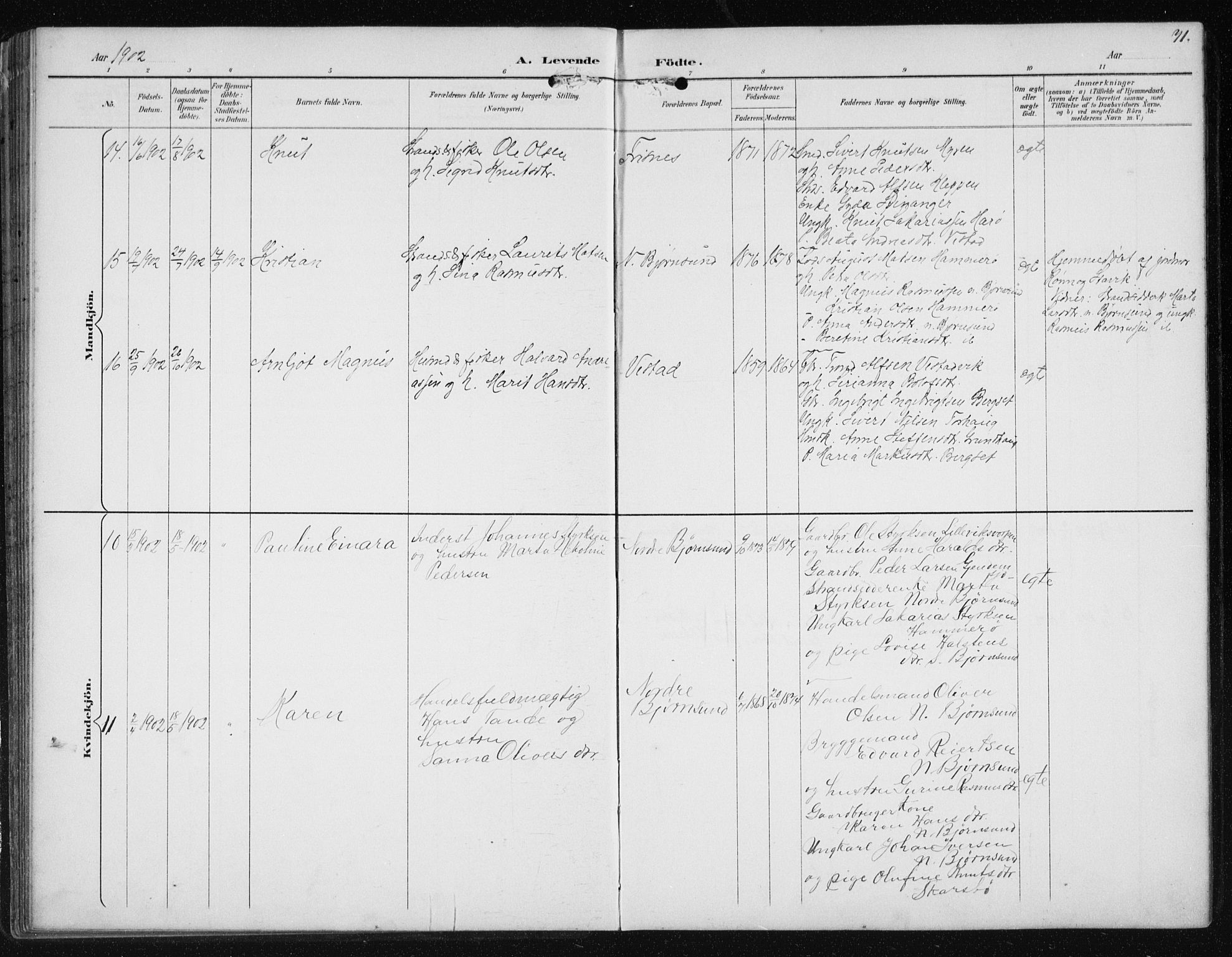 Ministerialprotokoller, klokkerbøker og fødselsregistre - Møre og Romsdal, AV/SAT-A-1454/566/L0773: Klokkerbok nr. 566C02, 1892-1909, s. 71