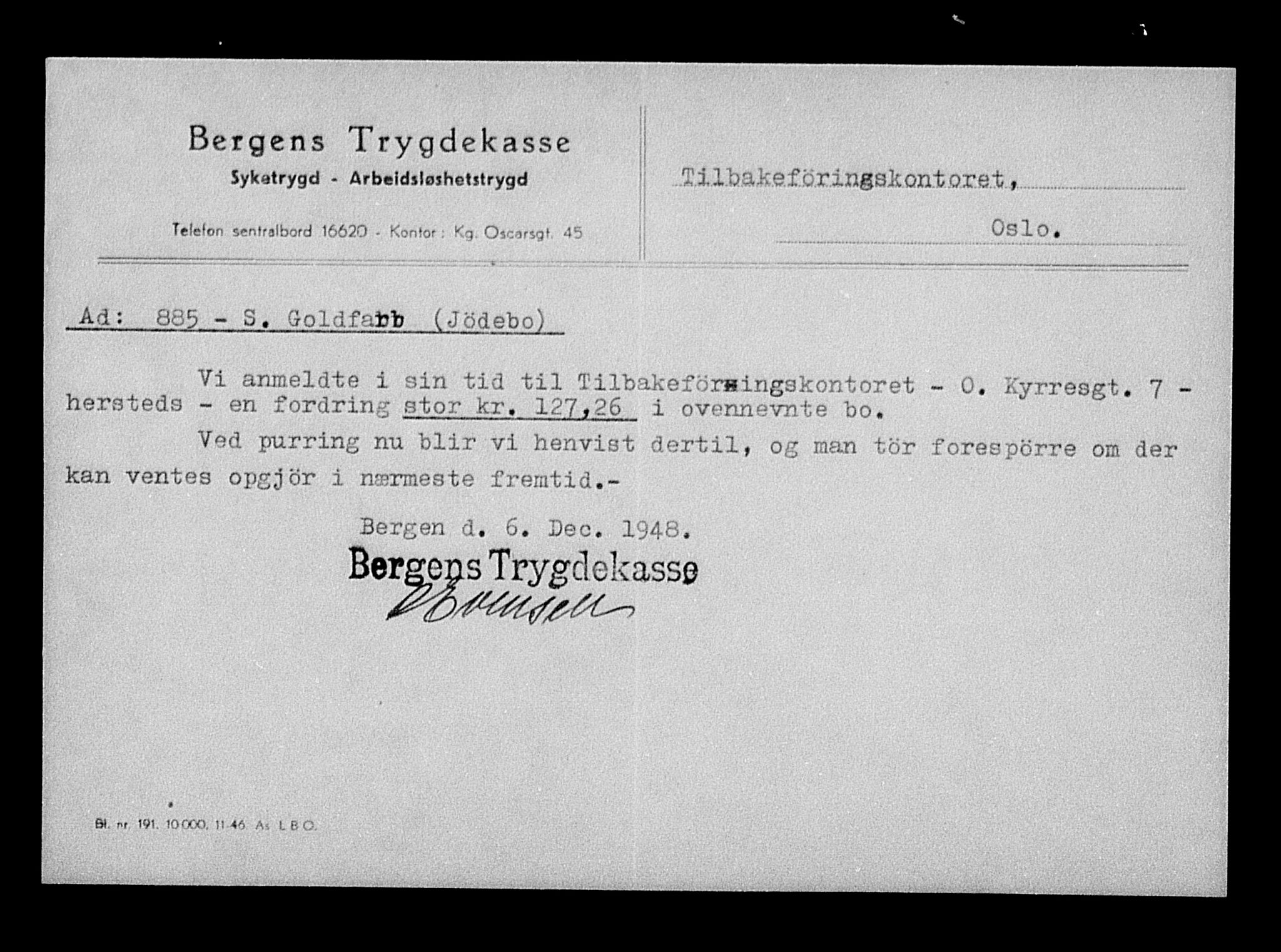 Justisdepartementet, Tilbakeføringskontoret for inndratte formuer, RA/S-1564/H/Hc/Hcd/L0996: --, 1945-1947, s. 88