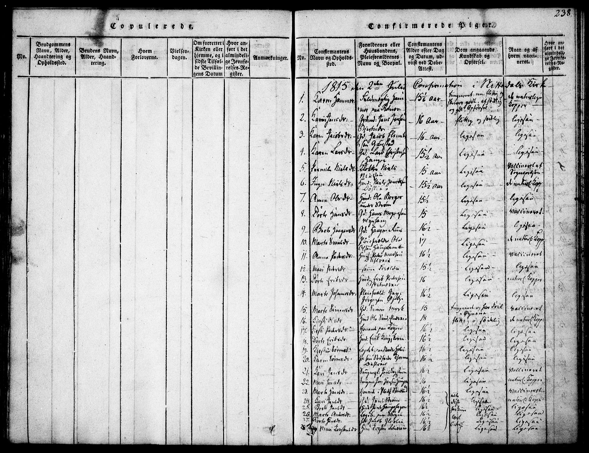 Nittedal prestekontor Kirkebøker, AV/SAO-A-10365a/F/Fa/L0003: Ministerialbok nr. I 3, 1814-1836, s. 238