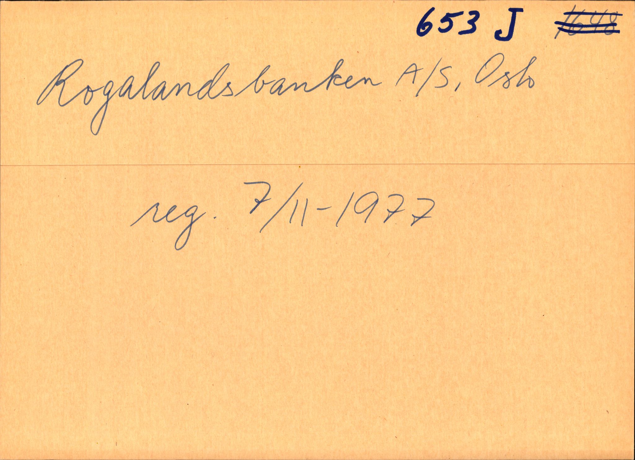 Stavanger byfogd, AV/SAST-A-101408/002/J/Jd/Jde/L0050: Registreringsmeldinger og bilag. Aksjeselskap, 653 J-693, 1918-1982, s. 1