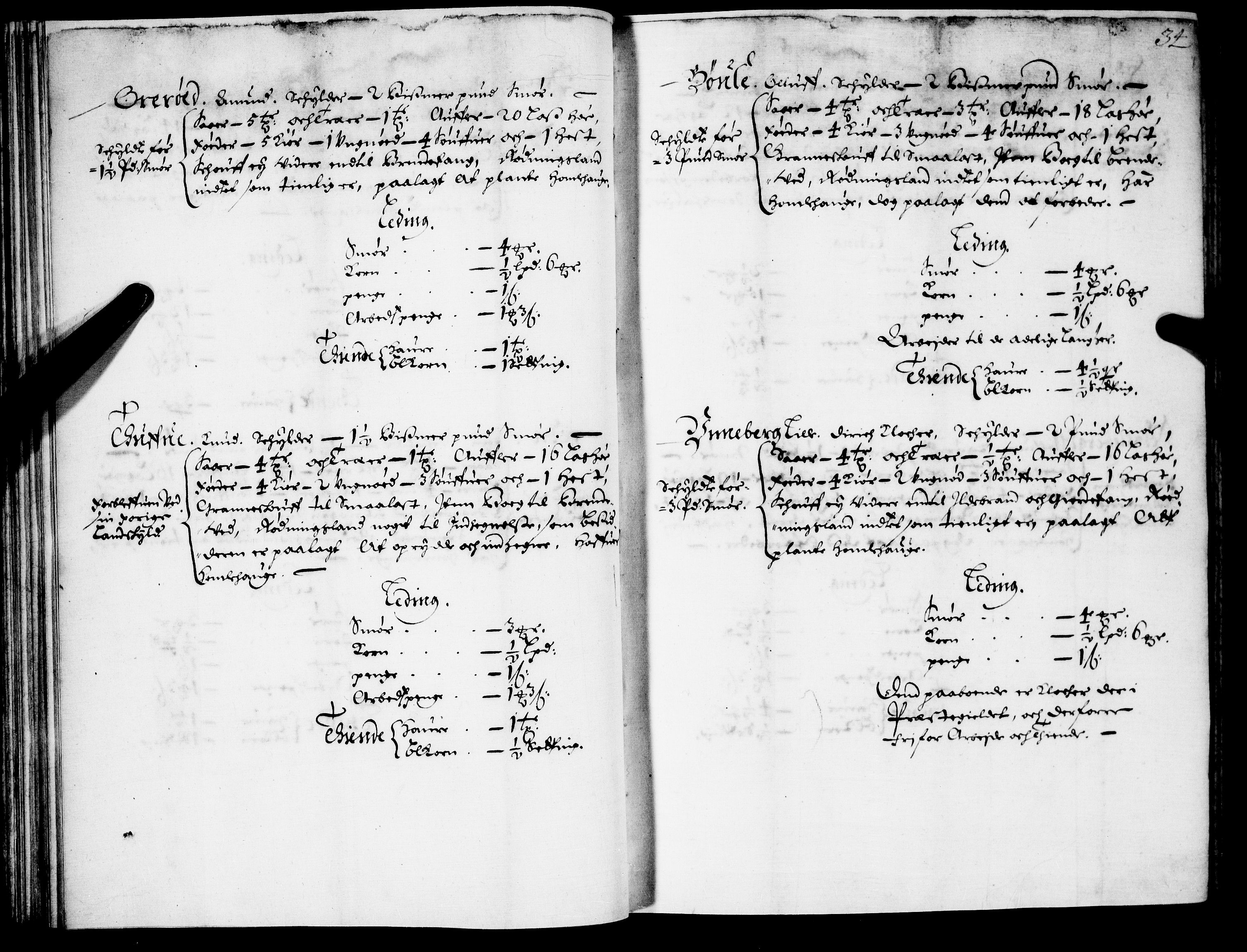 Rentekammeret inntil 1814, Realistisk ordnet avdeling, AV/RA-EA-4070/N/Nb/Nba/L0021: Brunla len, 1667, s. 33b-34a