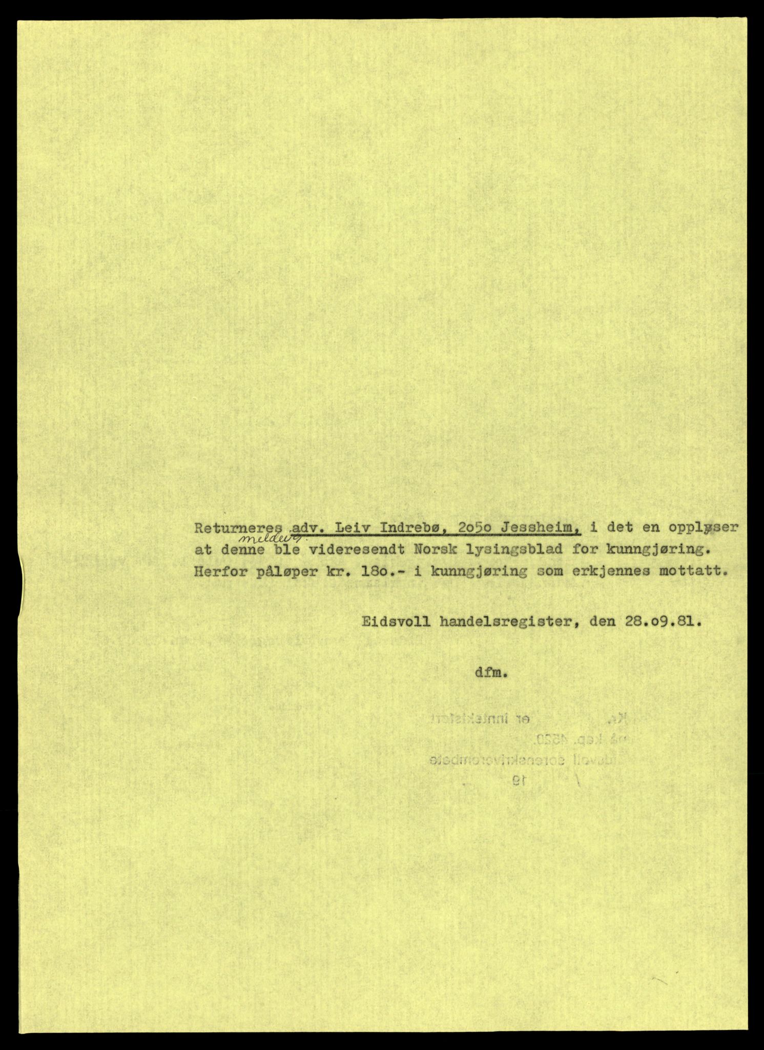 Eidsvoll tingrett, AV/SAT-A-10371/K/Kd/Kda/L0012:  Aksjeselskap, Br-Eidsvoll B , 1944-1990, s. 6