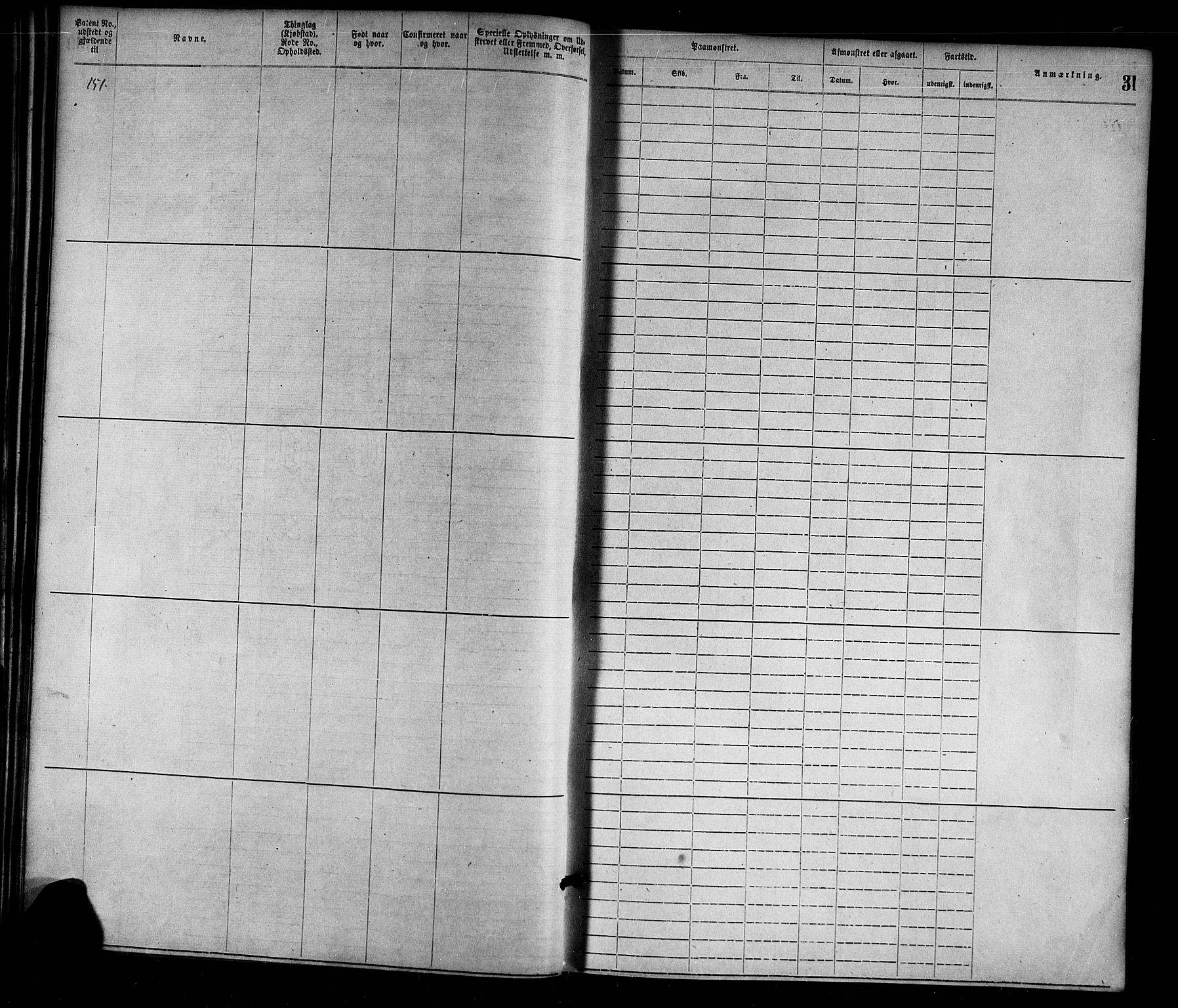 Egersund mønstringskrets, SAK/2031-0019/F/Fa/L0001: Annotasjonsrulle nr 1-1440 med register, O-1, 1869-1895, s. 46