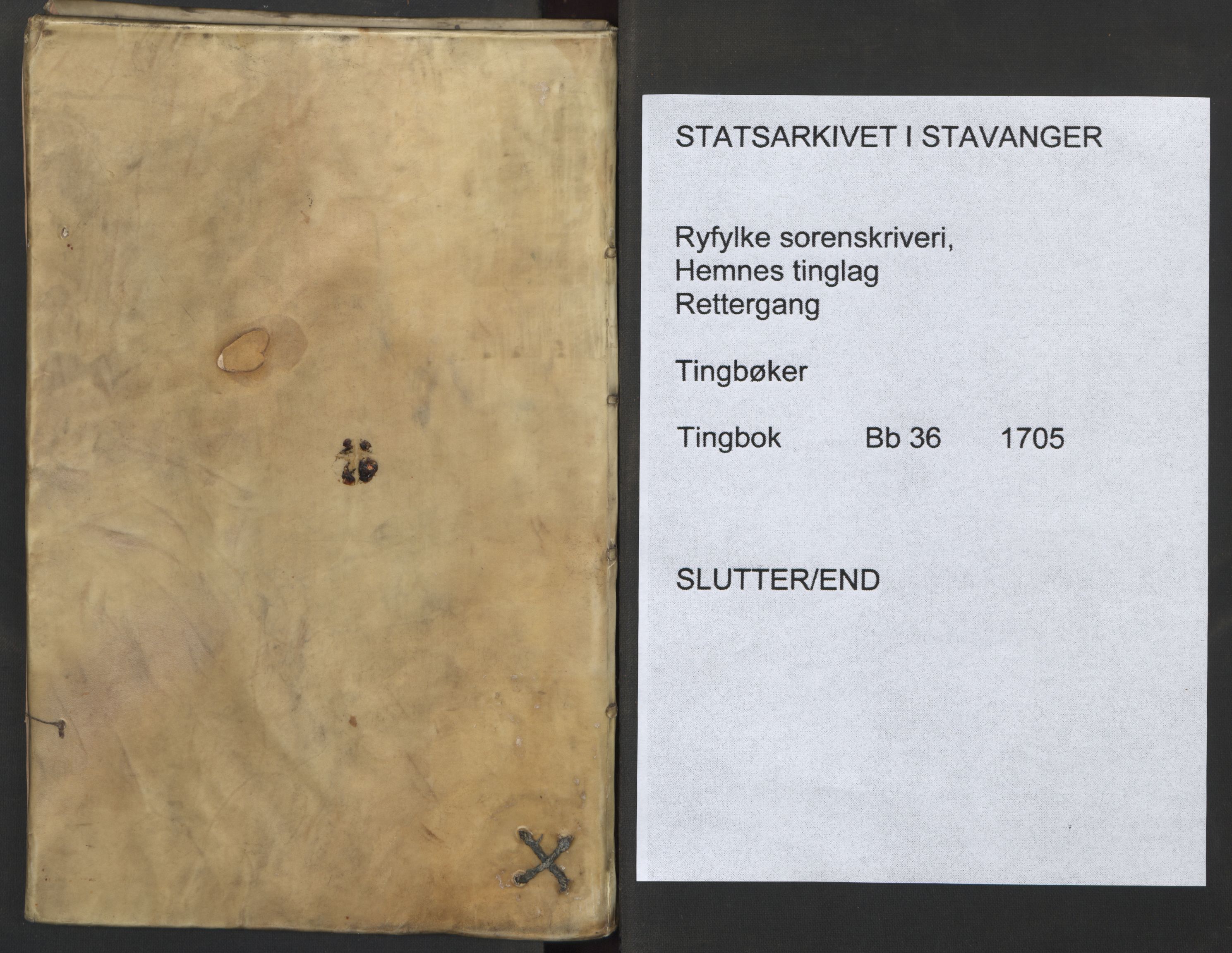 Ryfylke tingrett, SAST/A-100055/001/I/IB/IBBb/L0036: Tingbok, Hemnes, 1705