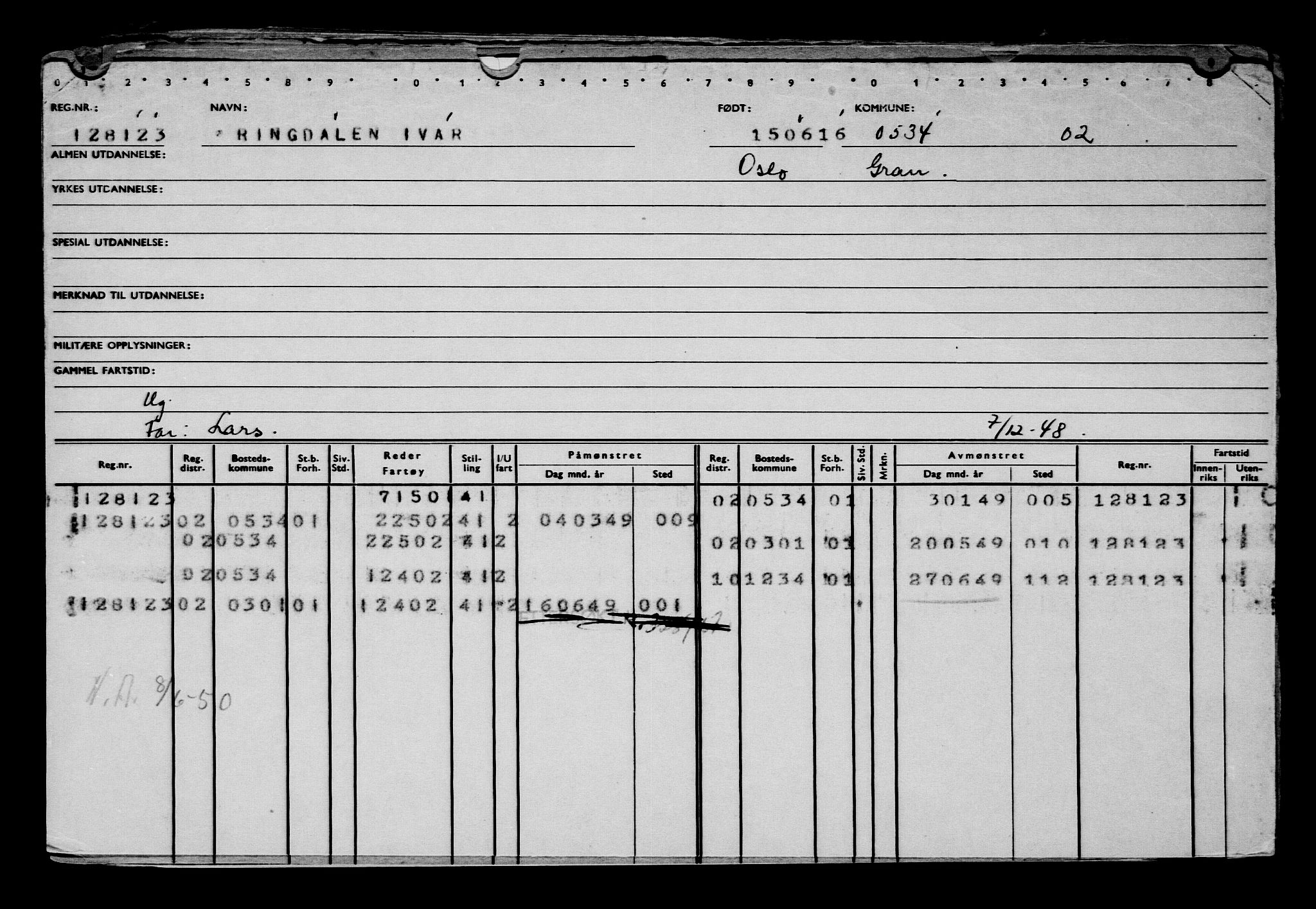 Direktoratet for sjømenn, AV/RA-S-3545/G/Gb/L0140: Hovedkort, 1916, s. 115