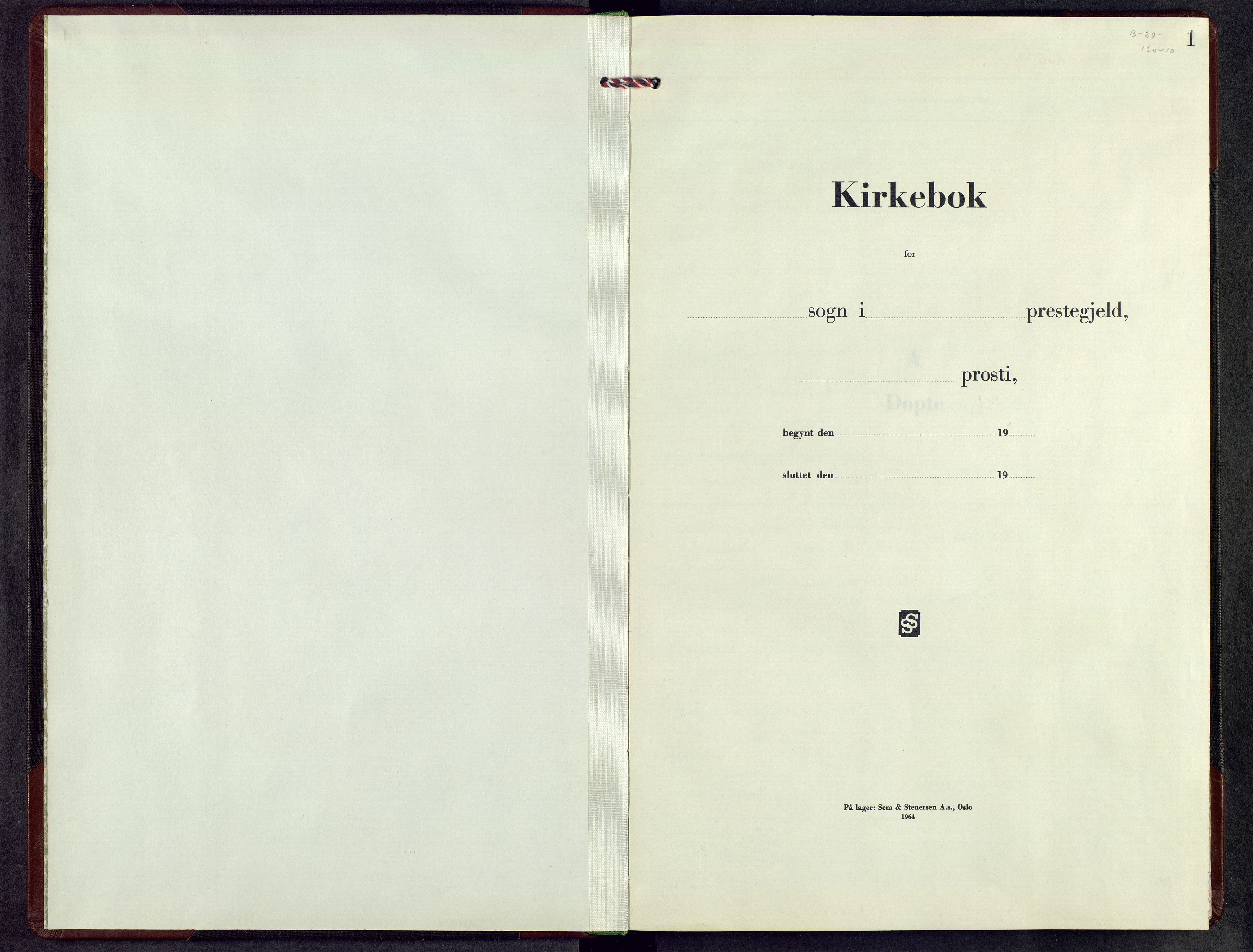 Jevnaker prestekontor, SAH/PREST-116/H/Ha/Hab/L0009: Klokkerbok nr. 9, 1970-1974, s. 1