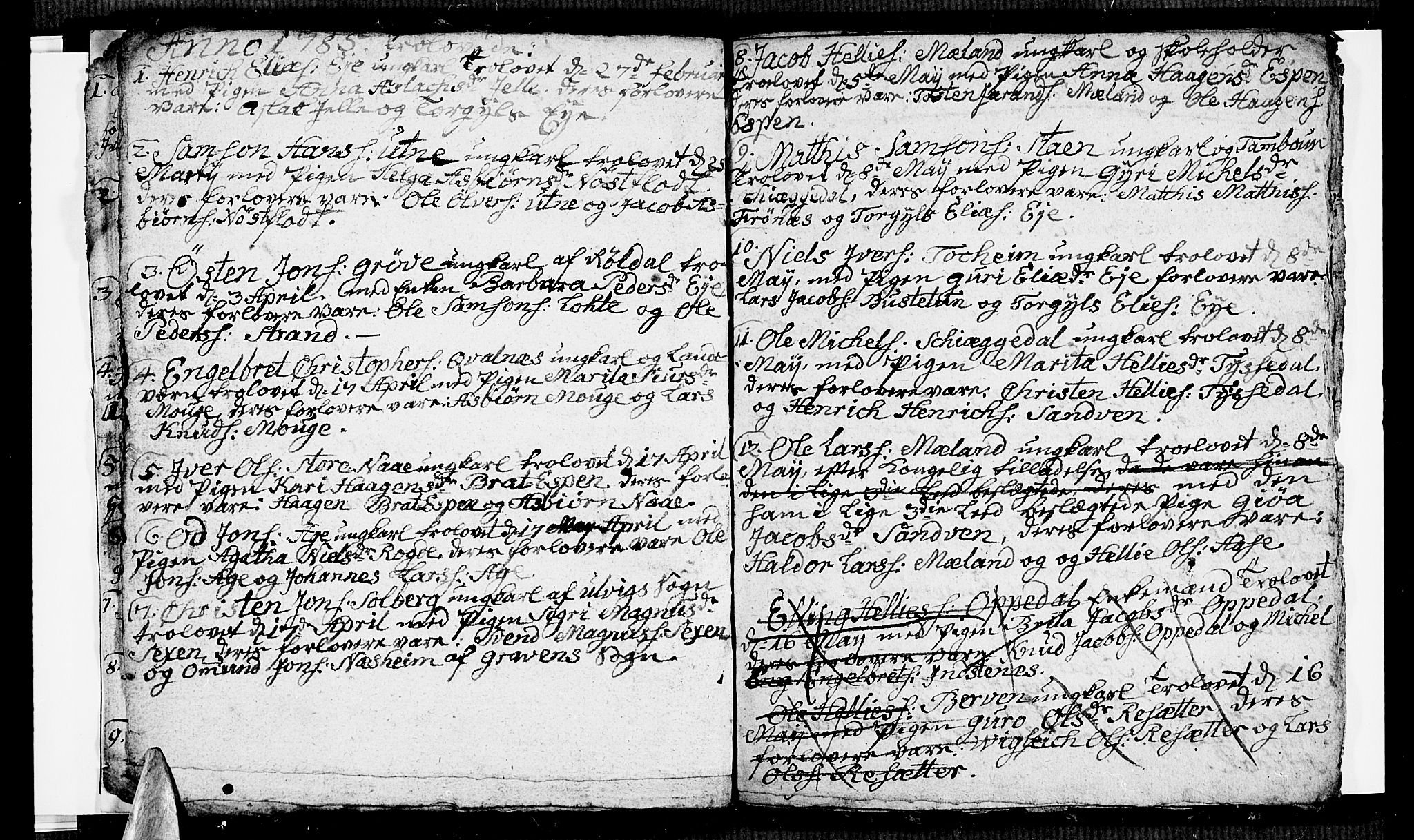 Ullensvang sokneprestembete, SAB/A-78701/H/Hab: Klokkerbok nr. A 1, 1779-1786, s. 11