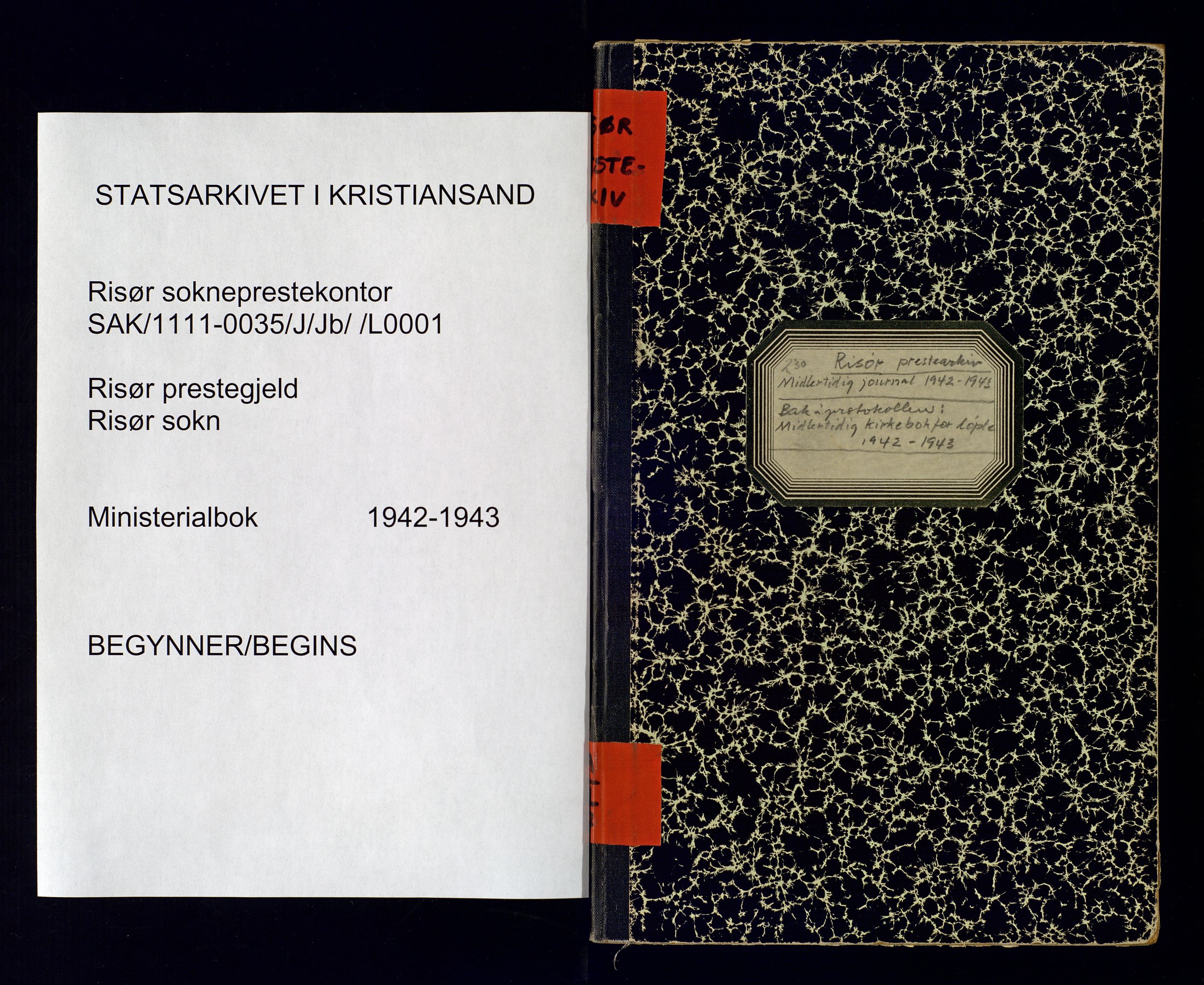Risør sokneprestkontor, SAK/1111-0035/J/Jb/L0001: Ministerialbok nr. A-VI-7, 1942-1943