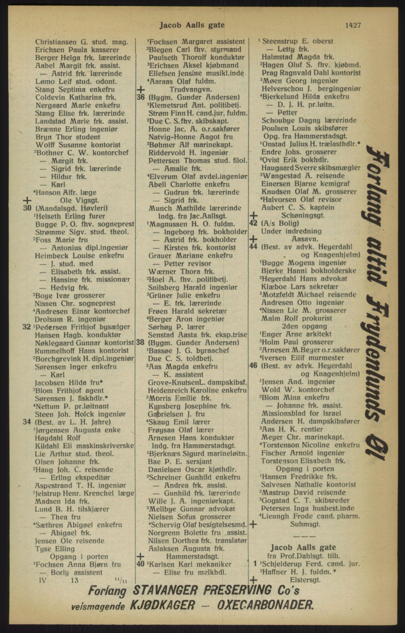 Kristiania/Oslo adressebok, PUBL/-, 1915, s. 1427