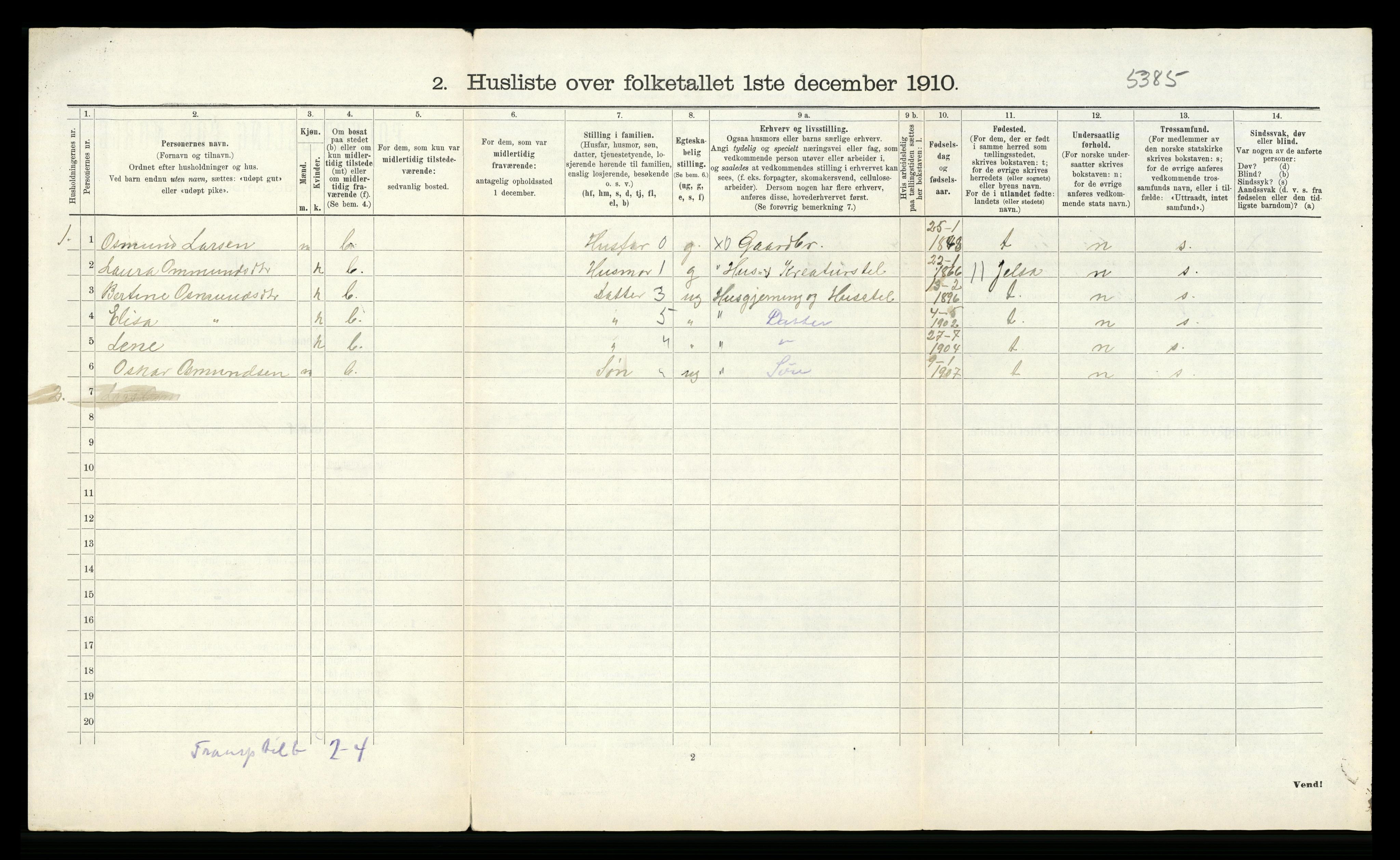 RA, Folketelling 1910 for 1142 Rennesøy herred, 1910, s. 26