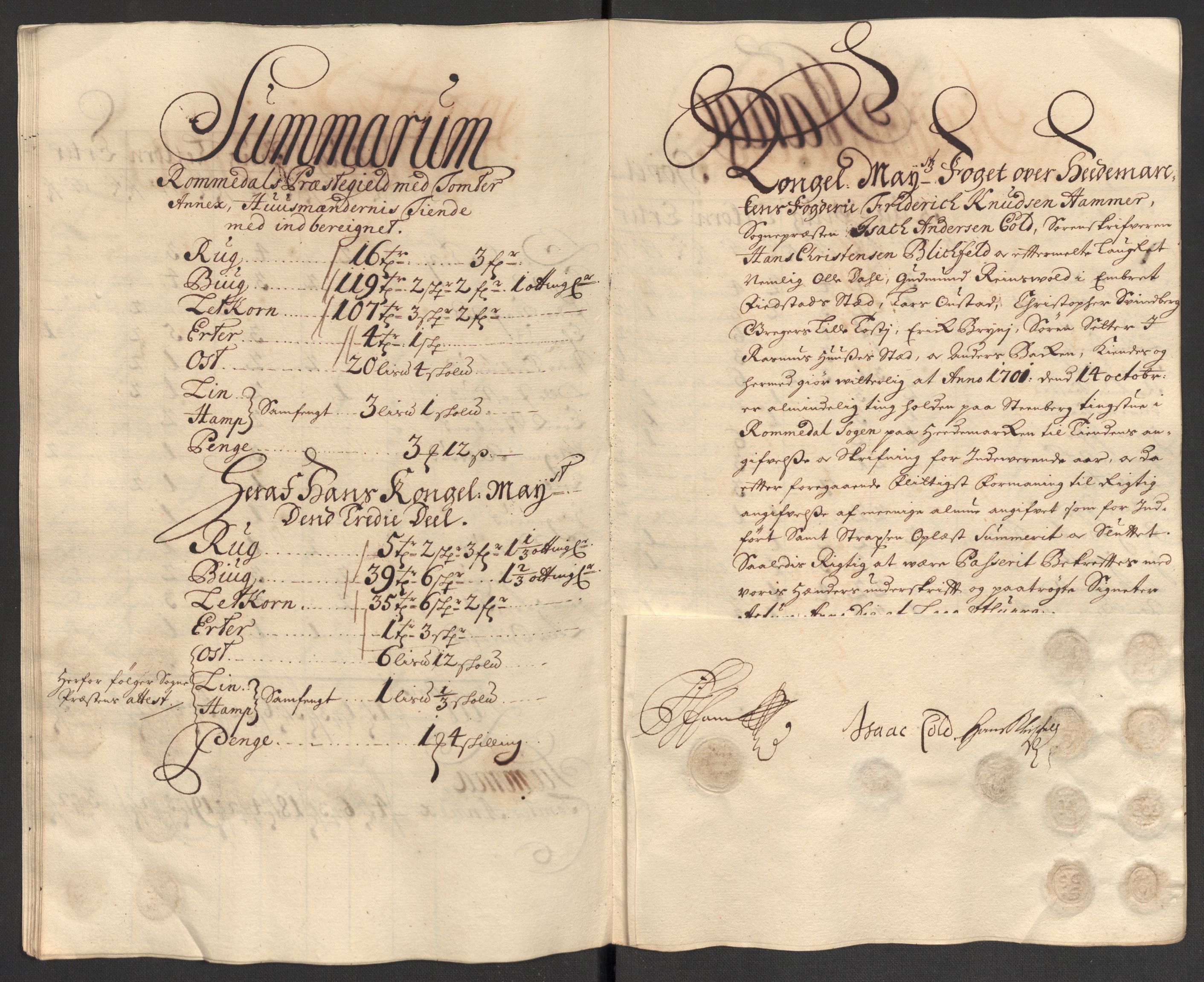 Rentekammeret inntil 1814, Reviderte regnskaper, Fogderegnskap, AV/RA-EA-4092/R16/L1040: Fogderegnskap Hedmark, 1701-1702, s. 56