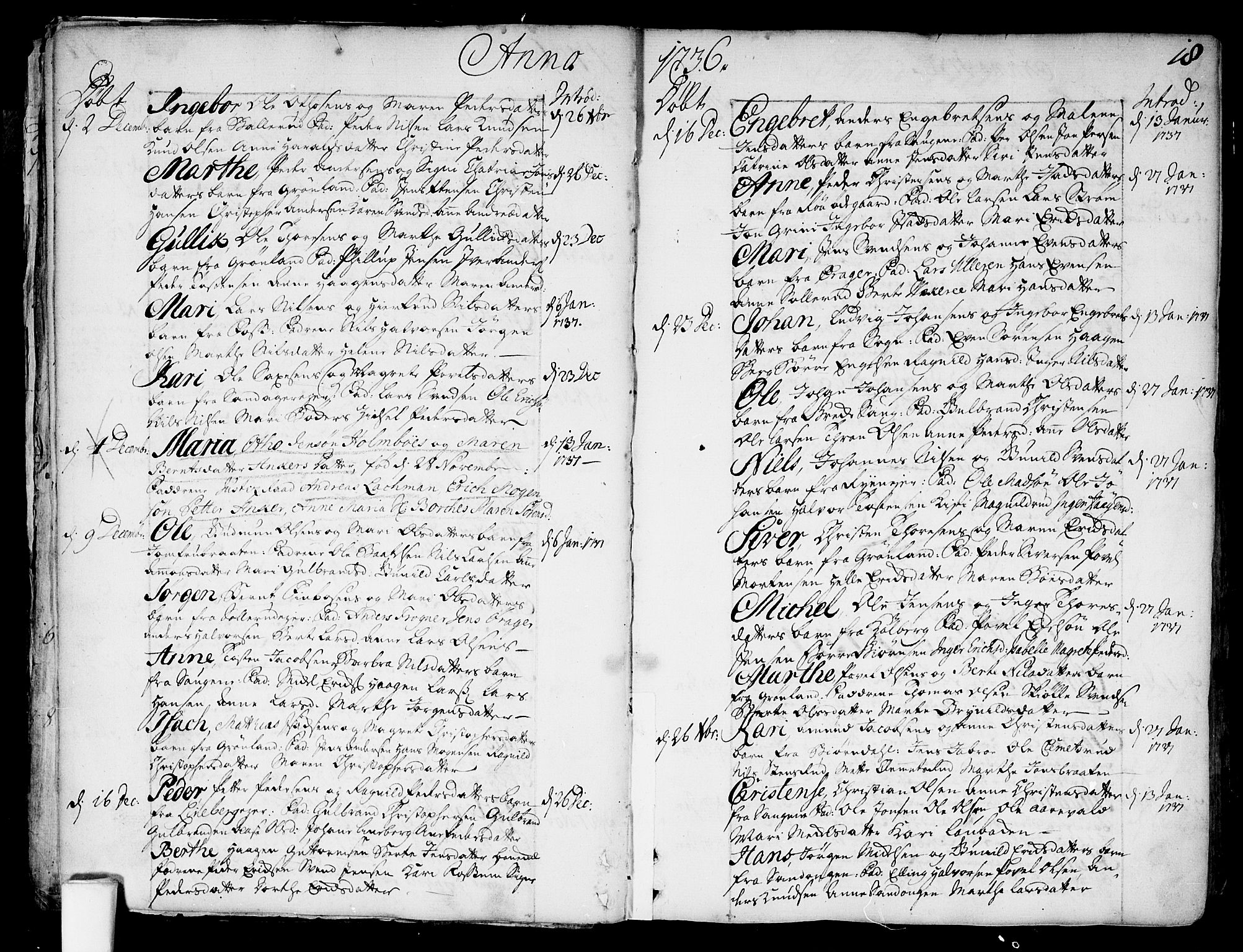 Aker prestekontor kirkebøker, SAO/A-10861/F/L0007: Ministerialbok nr. 7, 1734-1748, s. 18