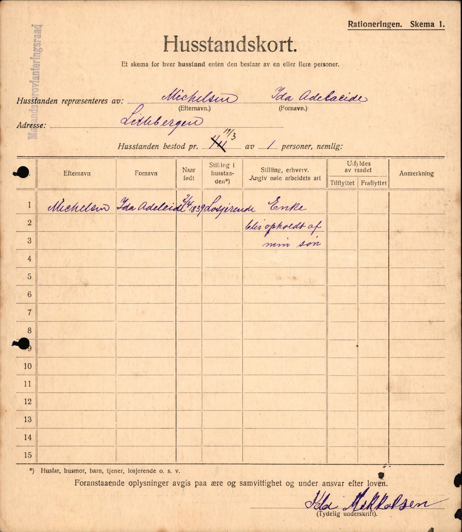 IKAH, Meland kommune, Provianteringsrådet, Husstander per 01.11.1917, 1917-1918, s. 295