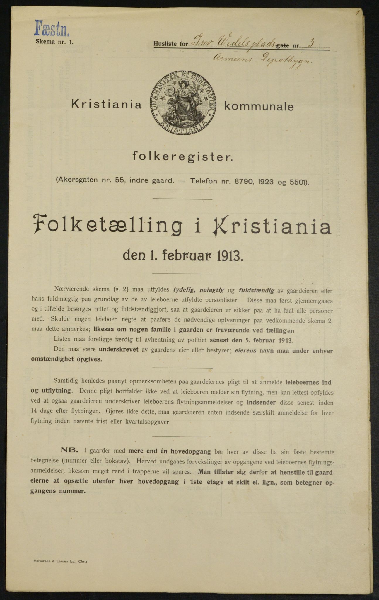 OBA, Kommunal folketelling 1.2.1913 for Kristiania, 1913, s. 29966