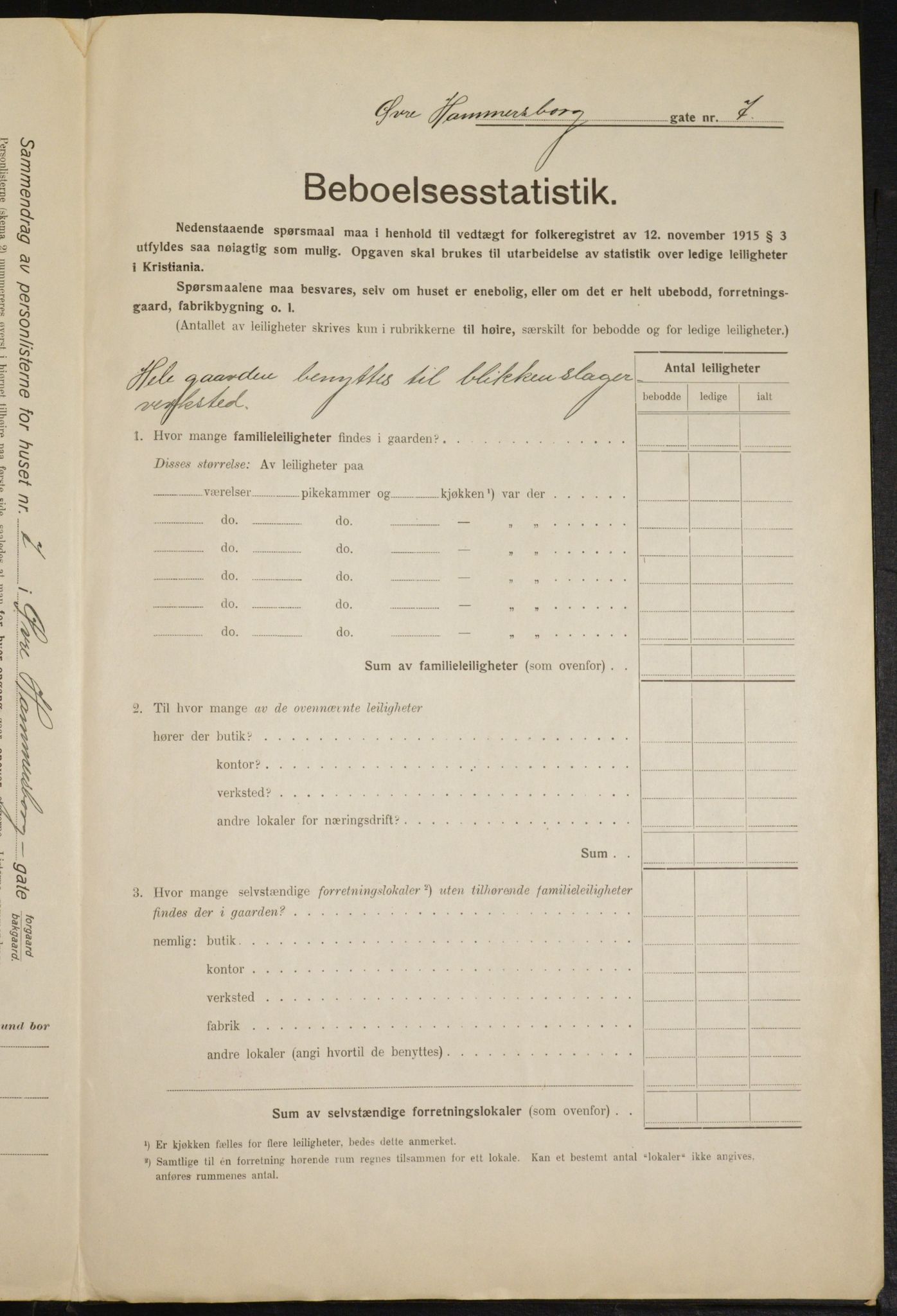 OBA, Kommunal folketelling 1.2.1916 for Kristiania, 1916, s. 133600