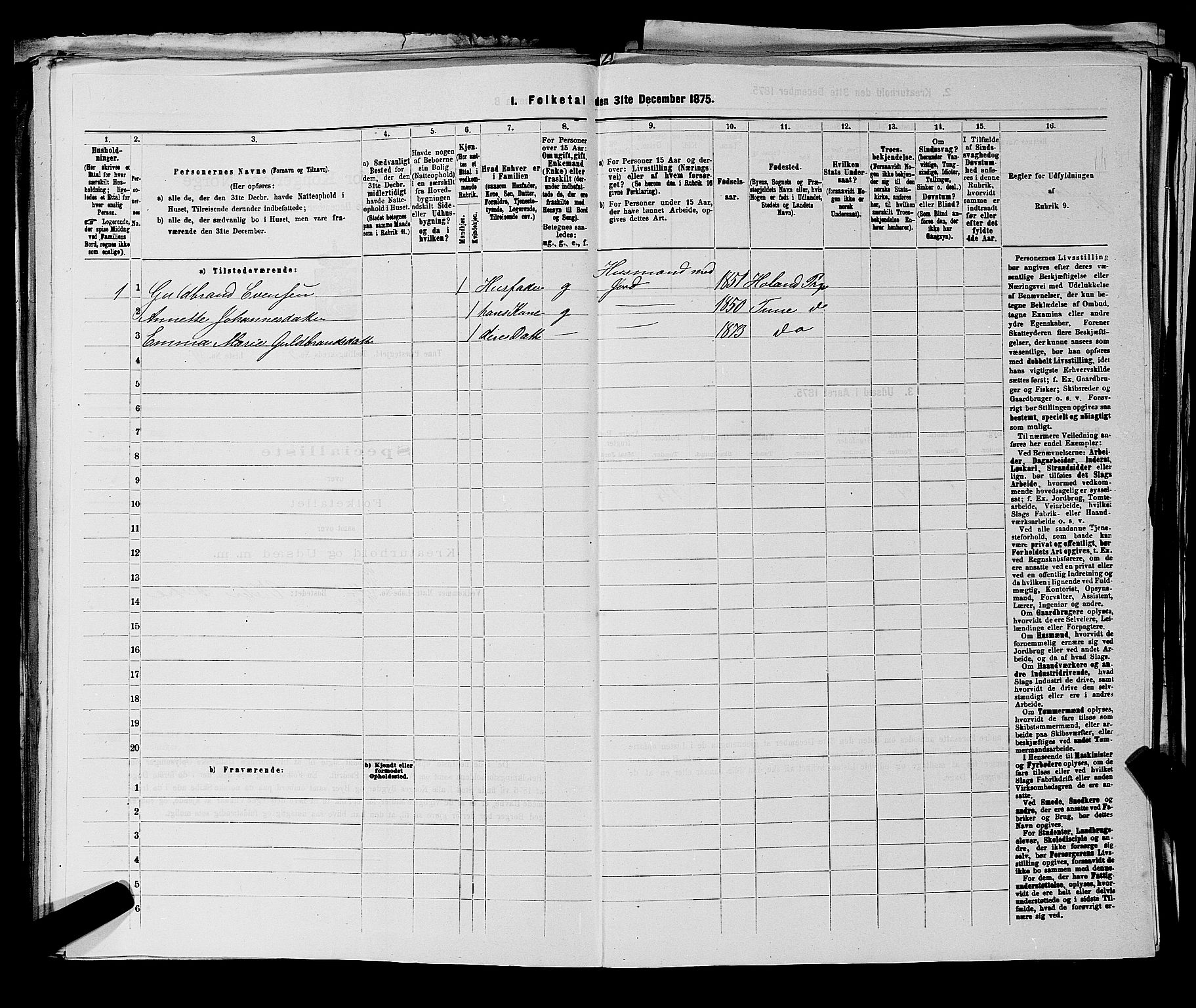 RA, Folketelling 1875 for 0130P Tune prestegjeld, 1875, s. 719